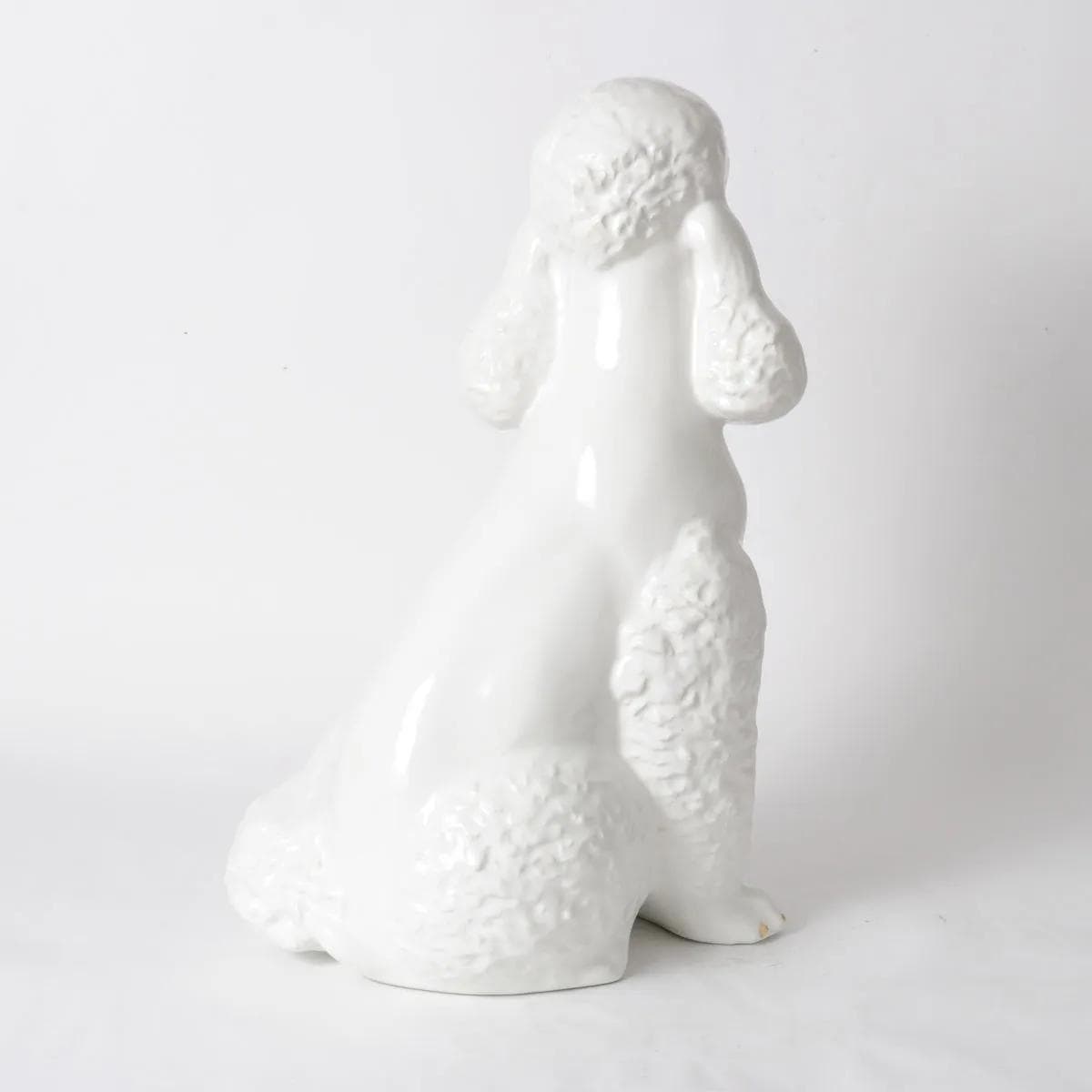 Figura pudla, biały, ceramika, Włochy, lata 60. - 161824