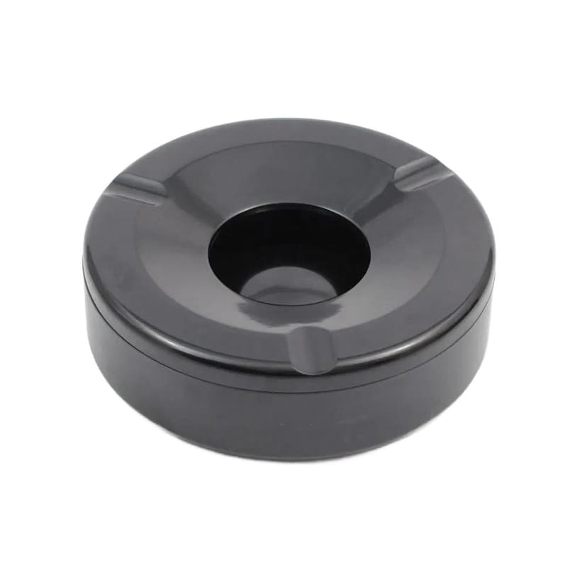 Popielnica Helit, czarny, melamina, Niemcy, lata 80.