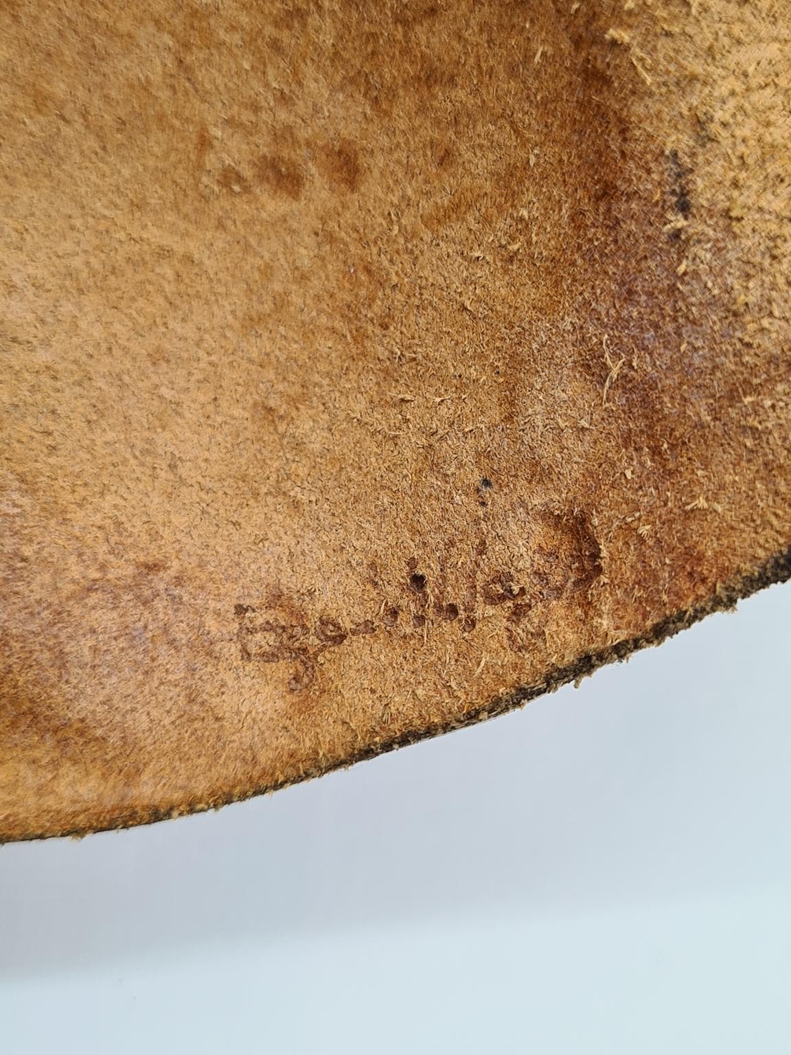 Maska ścienna Słońce, brązowy, skóra, lata 70. - 161325