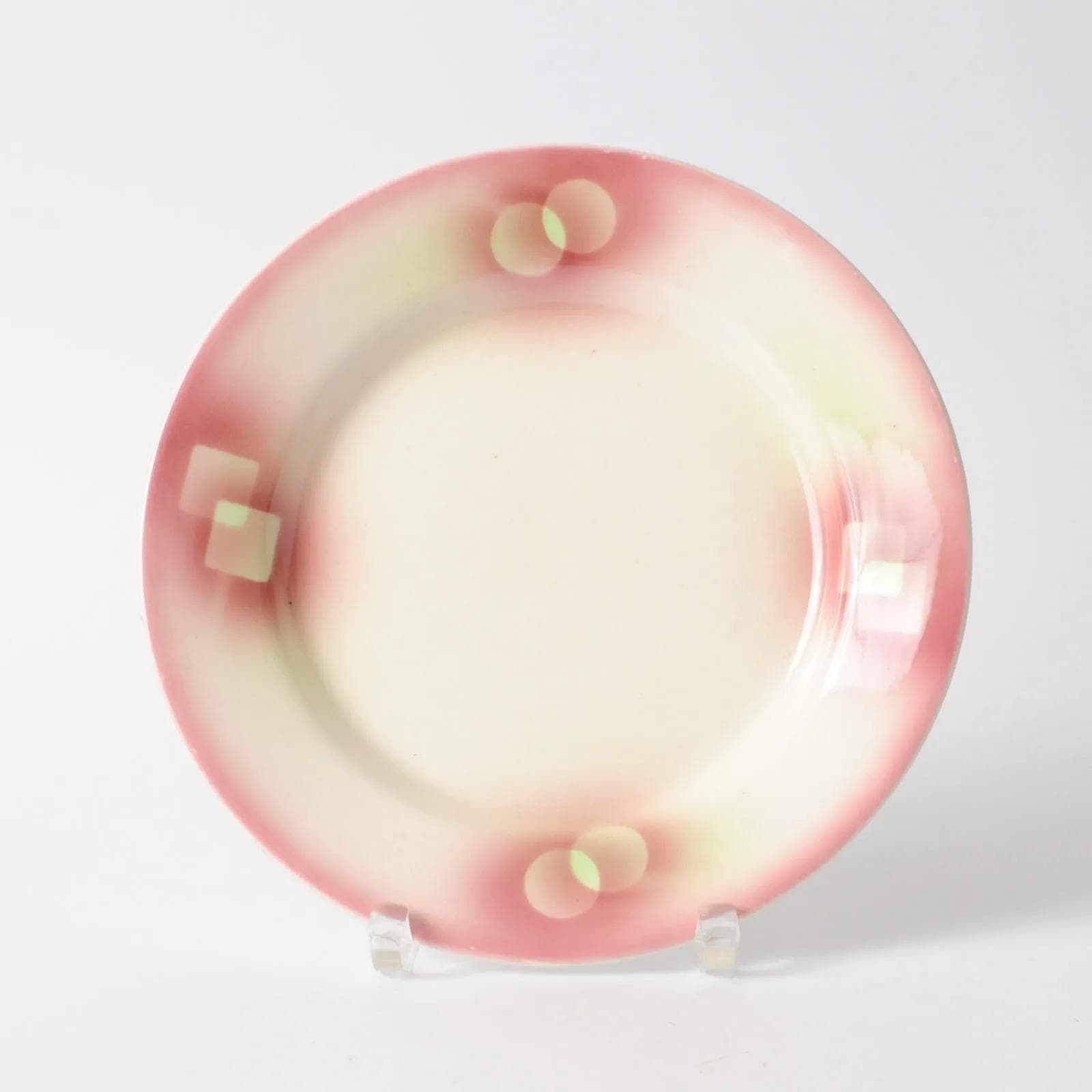 Komplet czterech talerzy art déco, multikolor, fajans, Chodzież Stanisław Mańczak, Polska, lata 30. - 161741