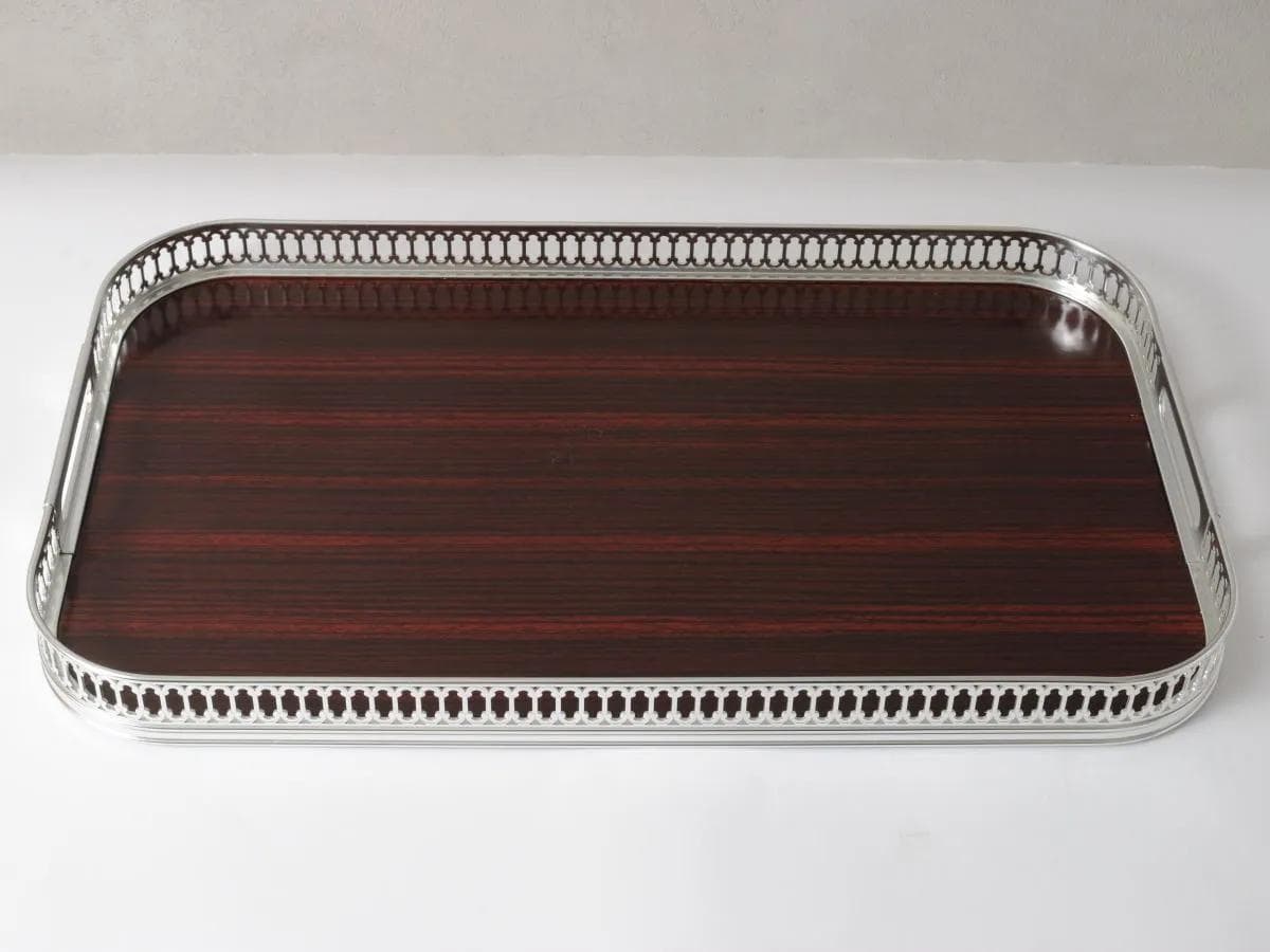 Taca, bordowy laminat, aluminium, MB Italia, Włochy, lata 60. - 161730