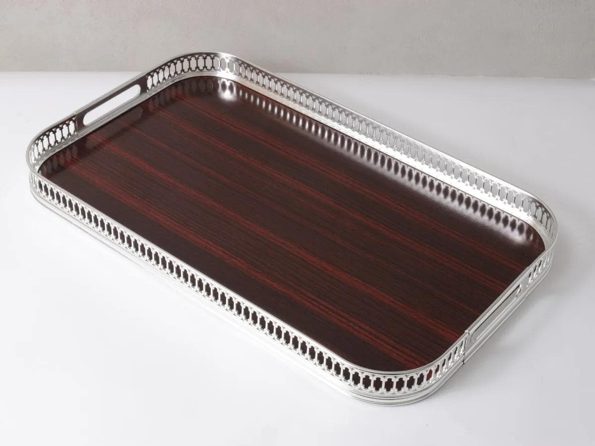 Taca, bordowy laminat, aluminium, MB Italia, Włochy, lata 60. - 161729