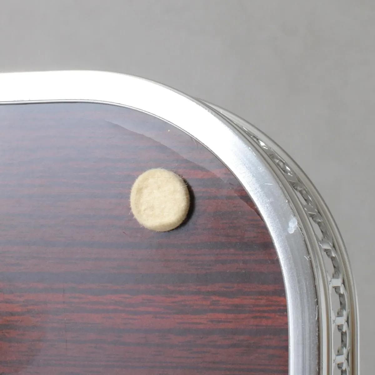 Taca, bordowy laminat, aluminium, MB Italia, Włochy, lata 60. - 161727