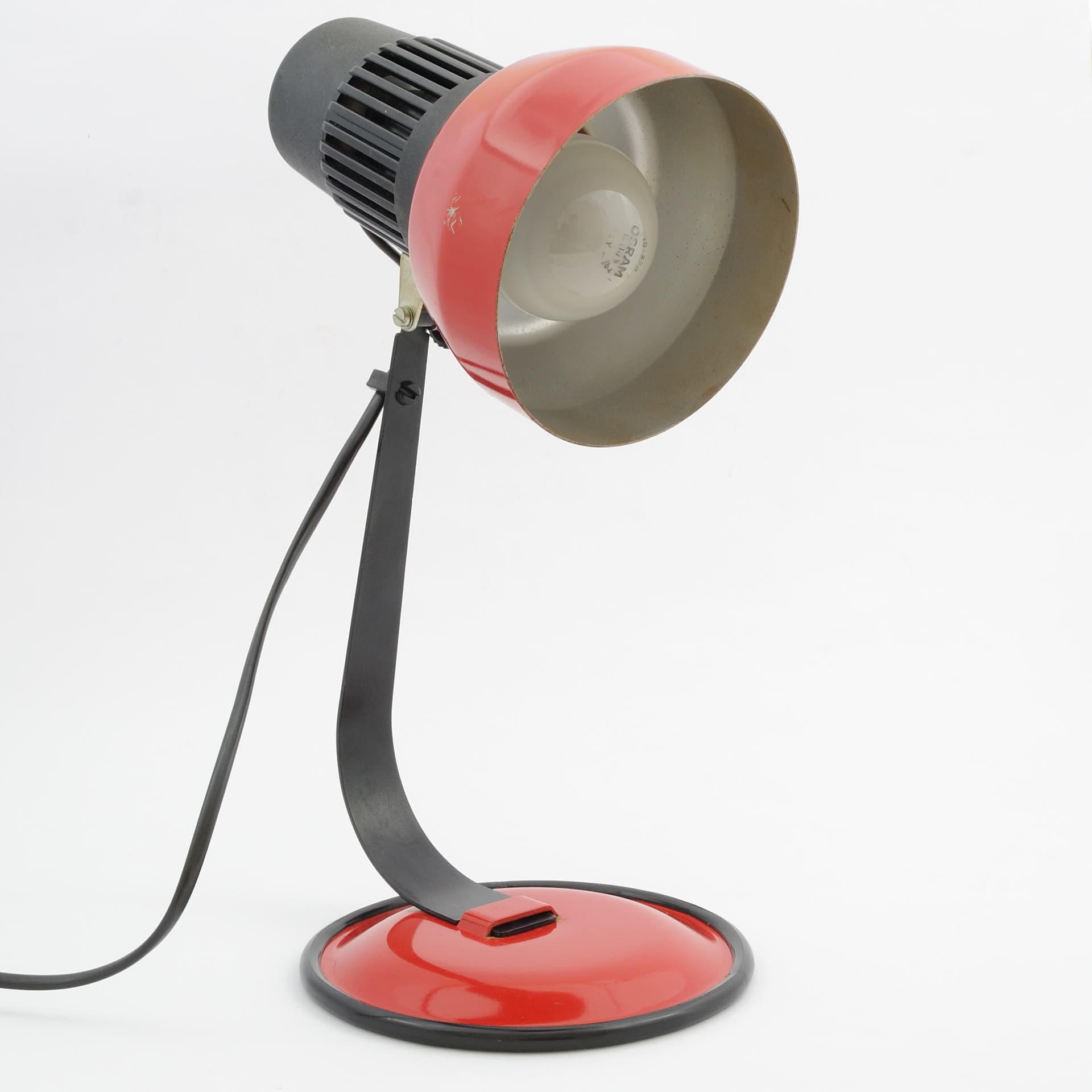 Desk lamp Lyskaer, red metal, Denmark, 1980s. - 161721