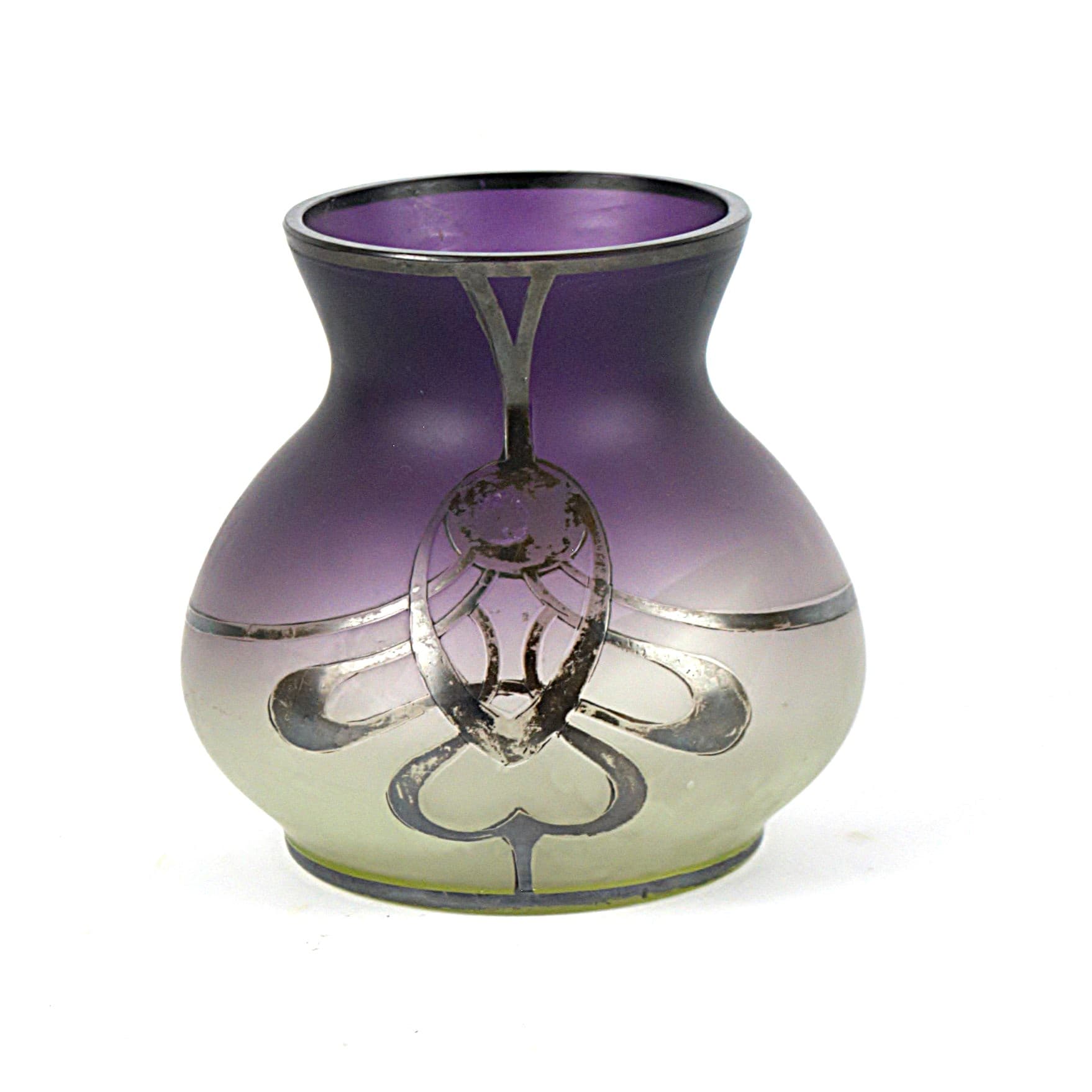 Wazon, secesja, multikolor, szkło uranowe, Europa Zachodnia, początek XX w. - 1149