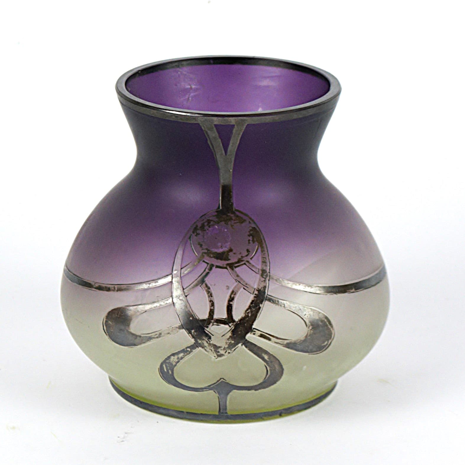 Wazon, secesja, multikolor, szkło uranowe, Europa Zachodnia, początek XX w. - 1150