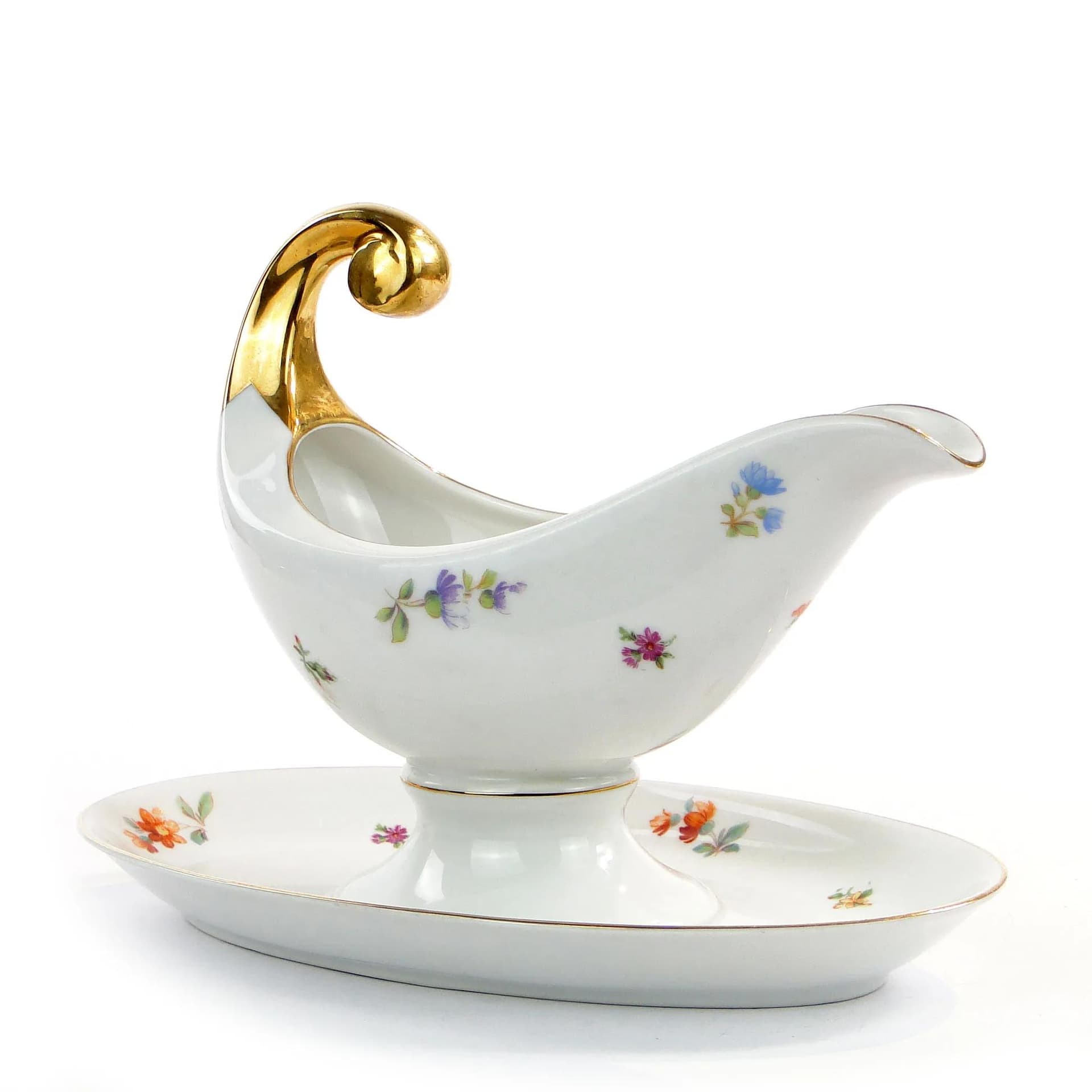 Sosjerka Empire, porcelana biała, złocona, proj. B. Wysocki, J. Steckiewicz, Ćmielów, Polska, lata 30. - 10527