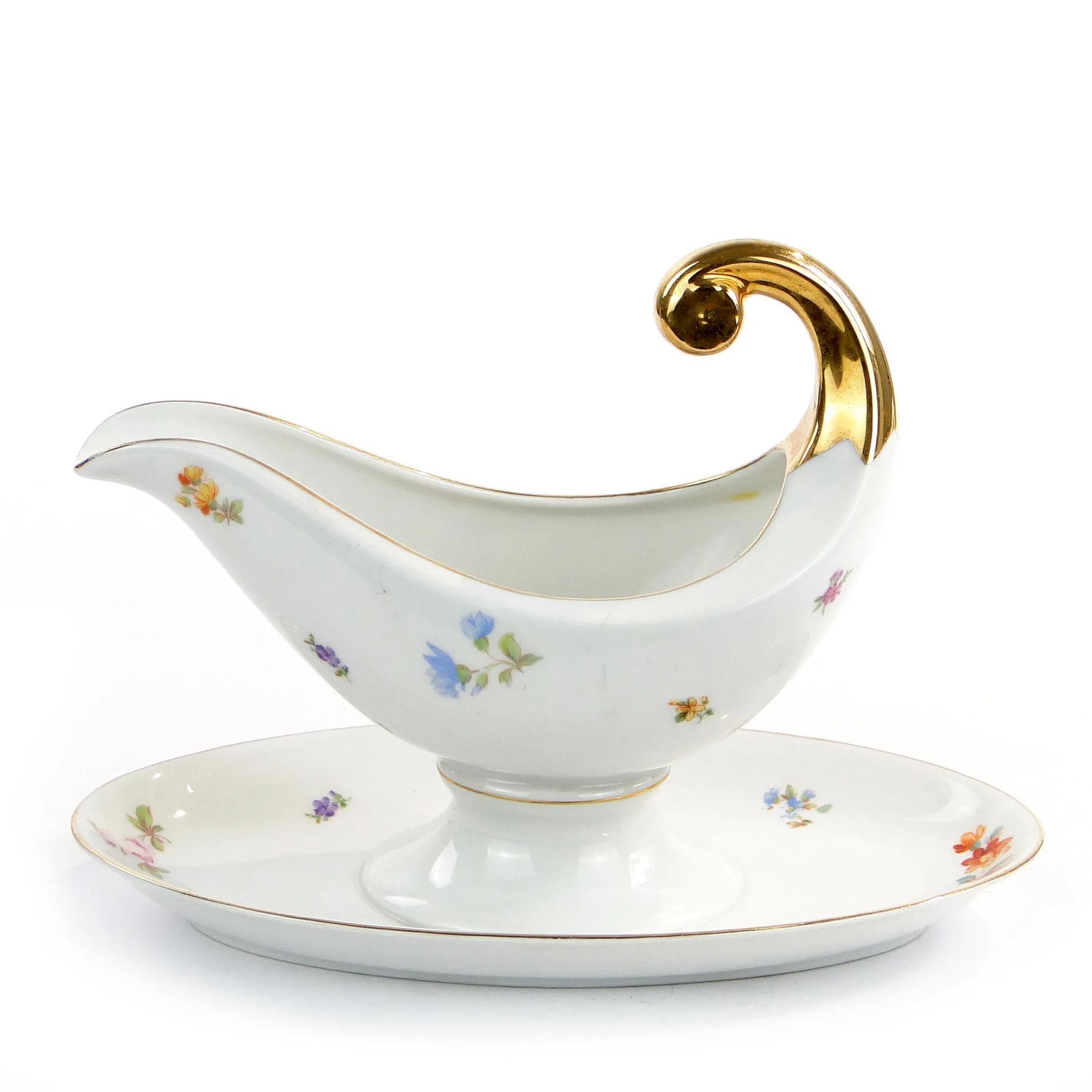 Sosjerka Empire, porcelana biała, złocona, proj. B. Wysocki, J. Steckiewicz, Ćmielów, Polska, lata 30. - 10521