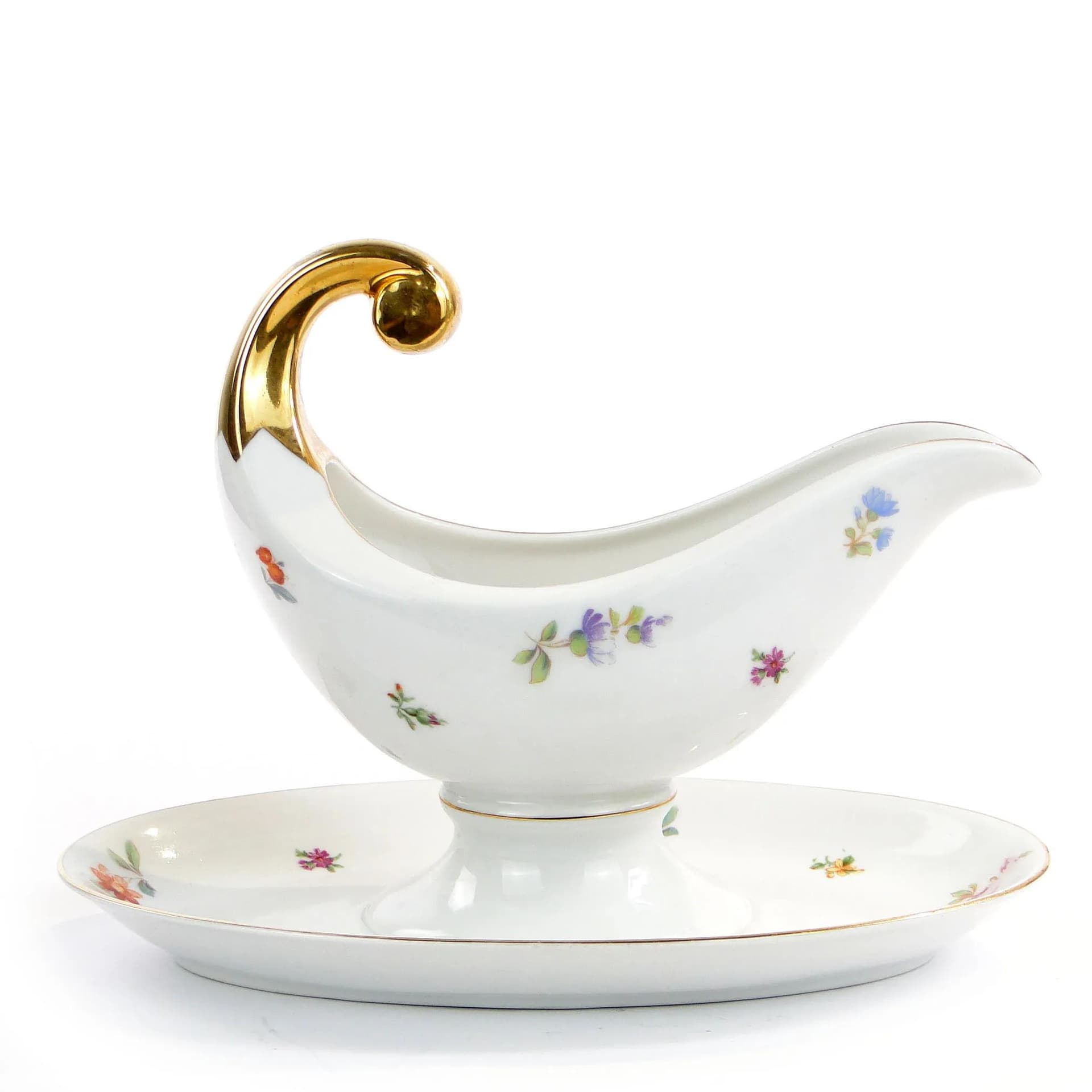 Sosjerka Empire, porcelana biała, złocona, proj. B. Wysocki, J. Steckiewicz, Ćmielów, Polska, lata 30. - 10519