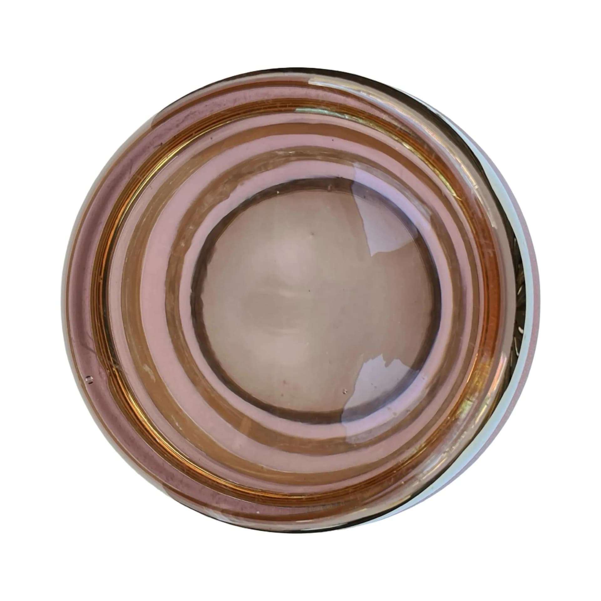 Wazon, złoty-różowy, szkło, Czechosłowacja, lata 80. - 163986