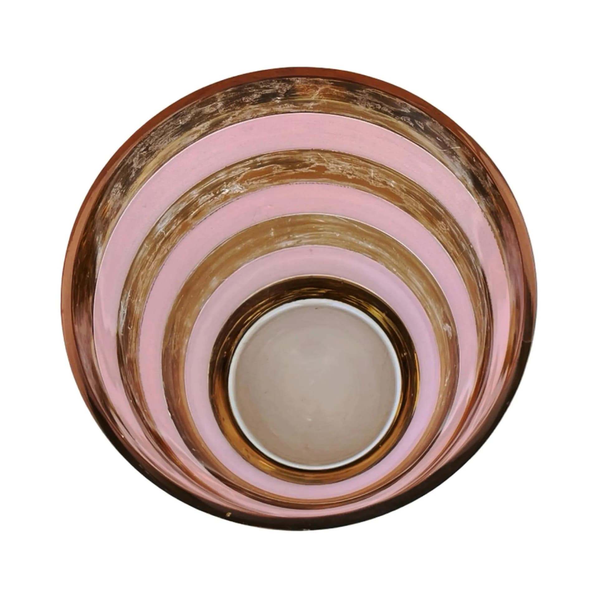 Wazon, złoty-różowy, szkło, Czechosłowacja, lata 80. - 163987