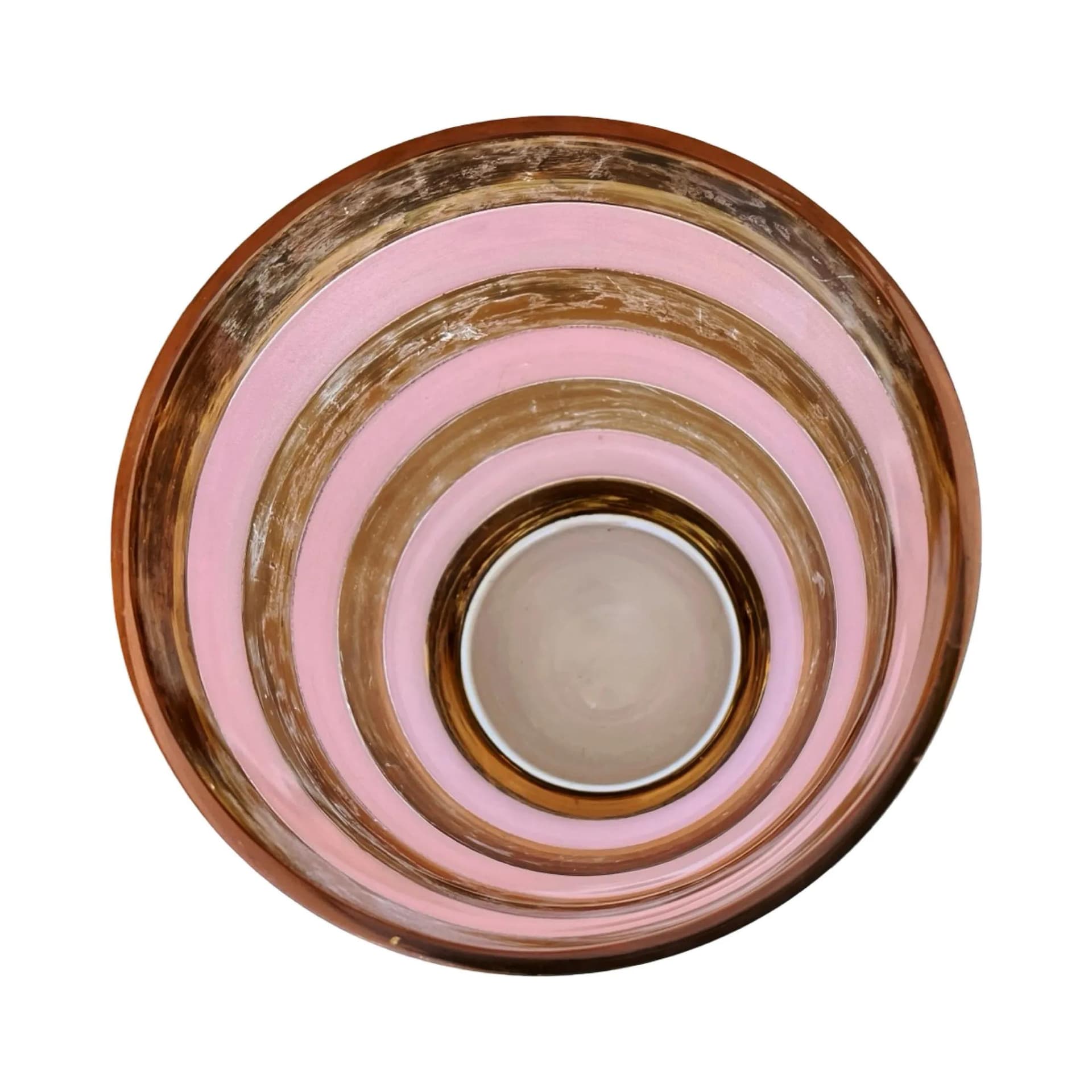 Wazon, złoty-różowy, szkło, Czechosłowacja, lata 80. - 163988