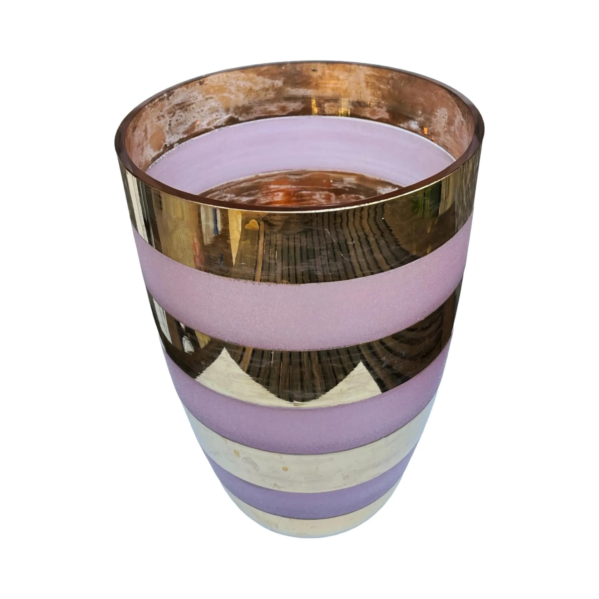 Wazon, złoty-różowy, szkło, Czechosłowacja, lata 80. - 163983