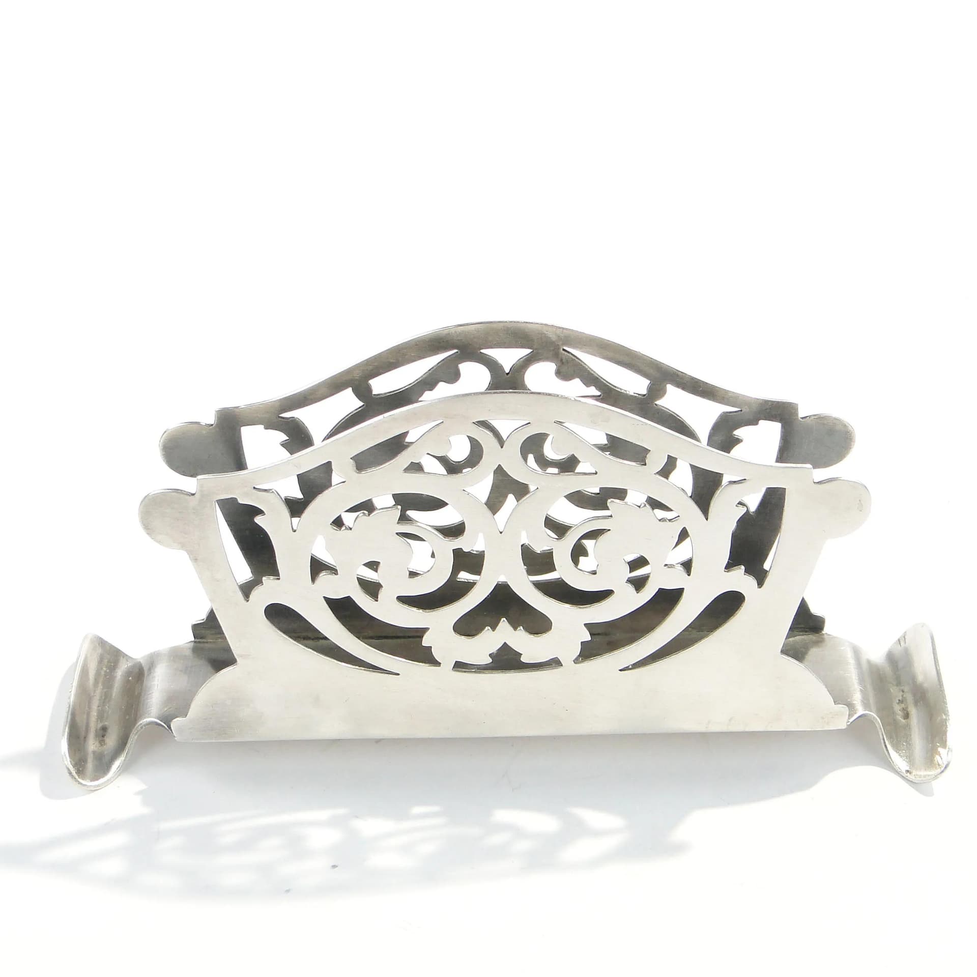 Openwork napkin holder, silver-plated brass, Fraget, Poland, 1930s. - 163514