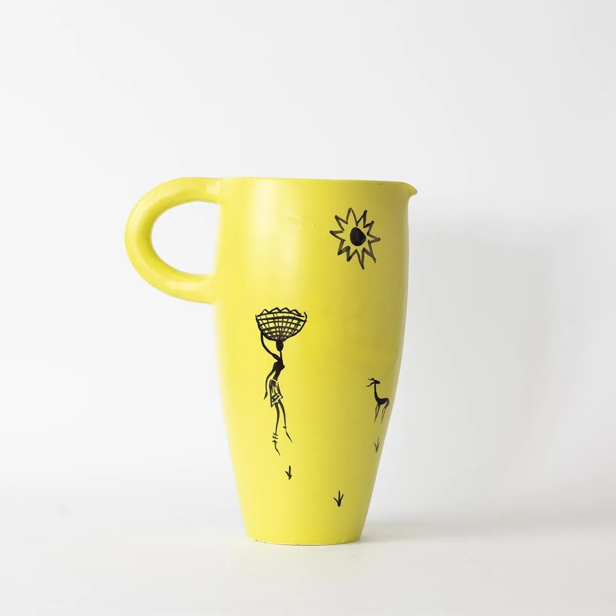 Jug Atelier Cerenne Vallauris, yellow, ceramics, France, 1950s. - 161684