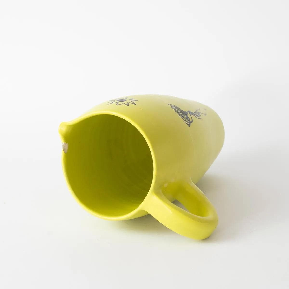 Jug Atelier Cerenne Vallauris, yellow, ceramics, France, 1950s. - 161685