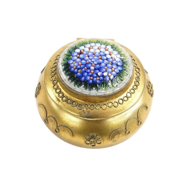 Box Millefiori, multicolor, brass, glass, Italy, 19th c. - DIMENSION