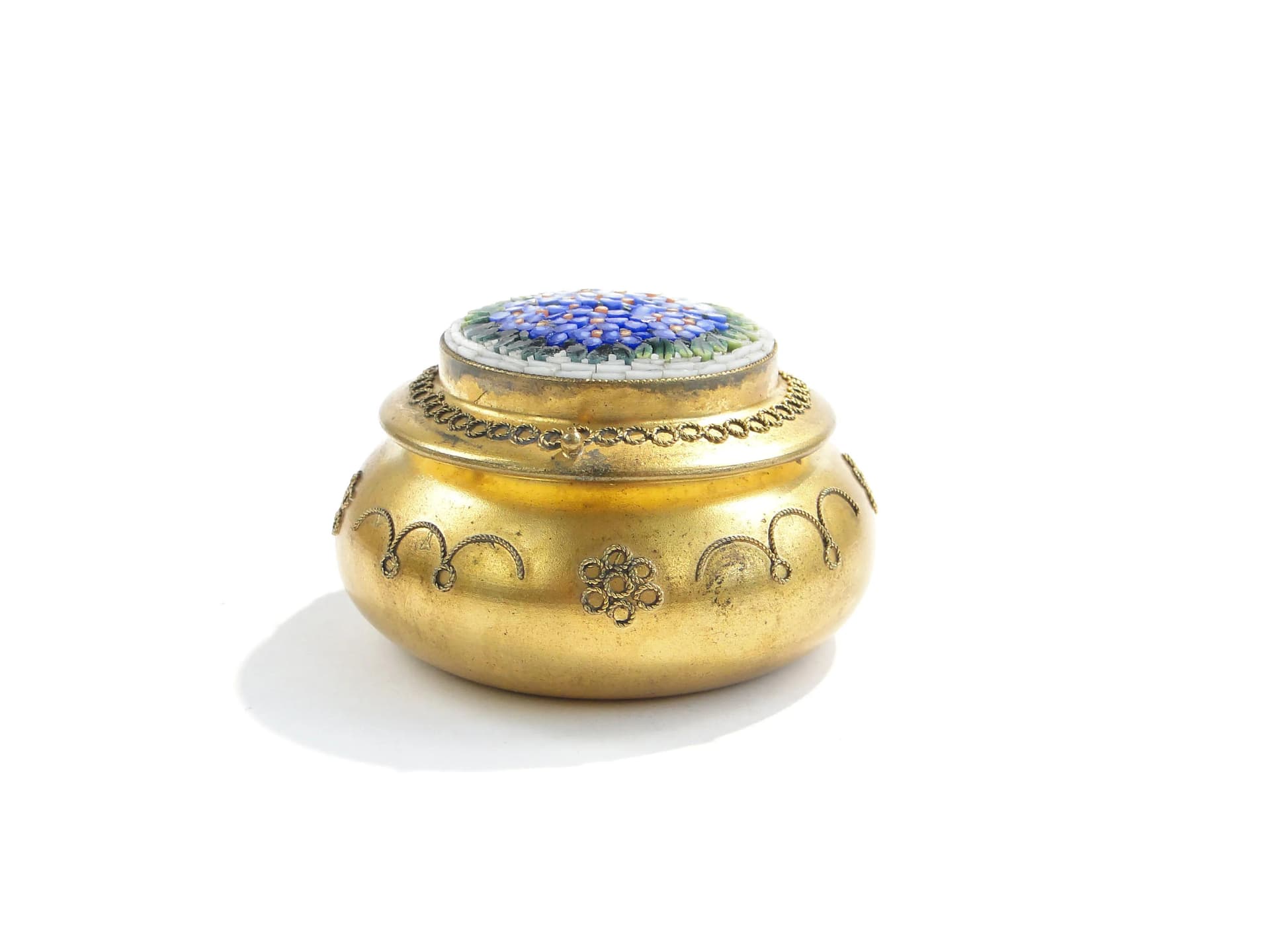Box Millefiori, multicolor, brass, glass, Italy, 19th c. - 163412