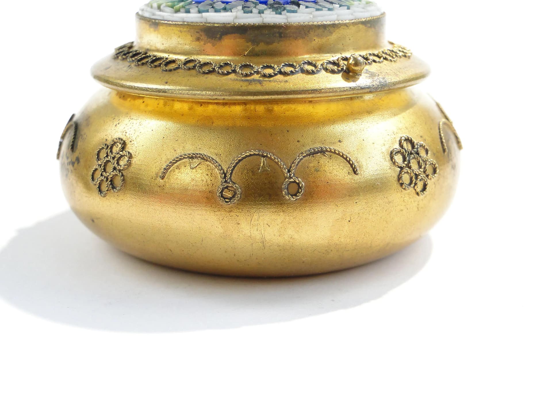 Box Millefiori, multicolor, brass, glass, Italy, 19th c. - 163414