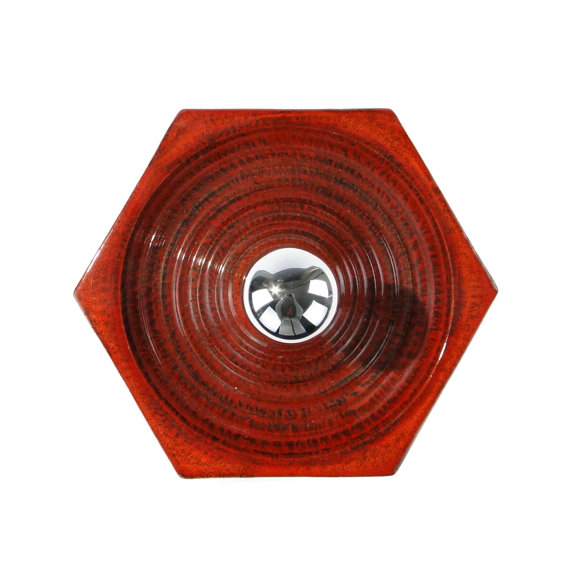 Kinkiet kaflowy Mid-Century Modern, ceramika czerwona, Honsel, Niemcy, lata 50.