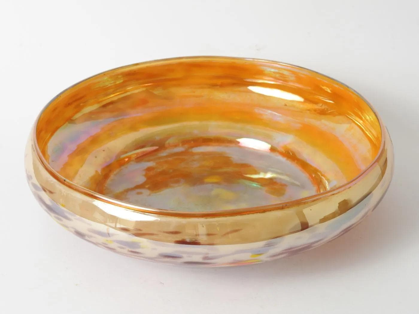 Centerpiece Bowl, Wilhelm Kralik Sohn, multicolor glass, Czechoslovakia, 1920s. - 161639