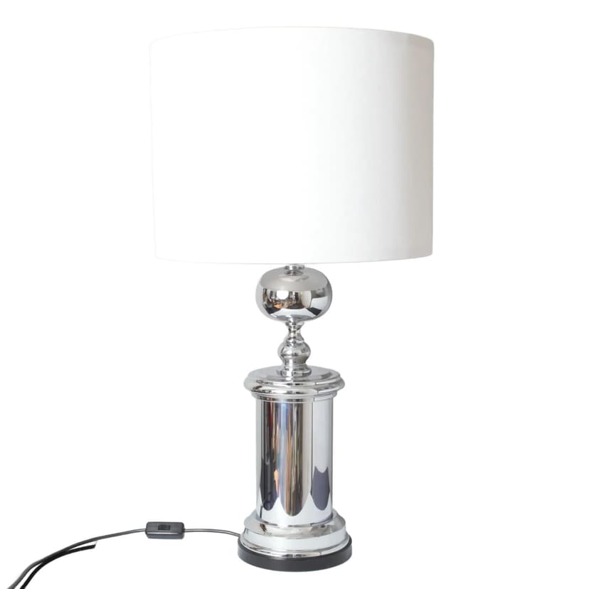 Lampa stołowa, chromowany metal srebrny, Niemcy, lata 70.