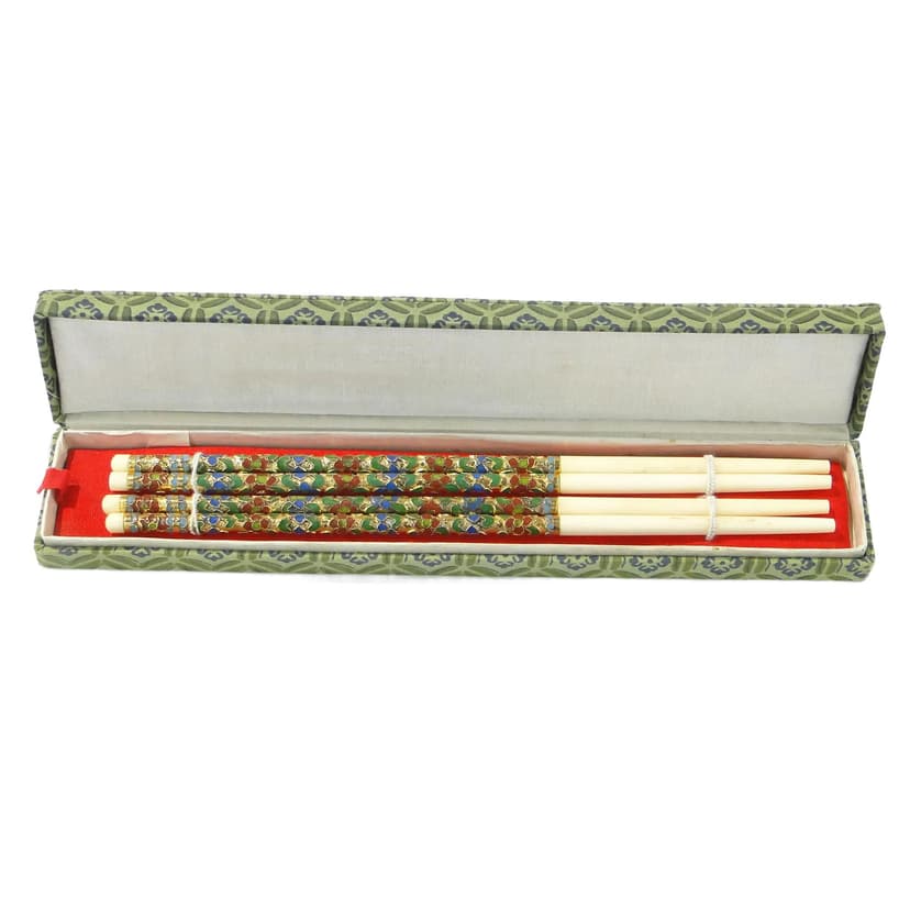 Cloisonné chopsticks set, multicolor, China, 1950s
