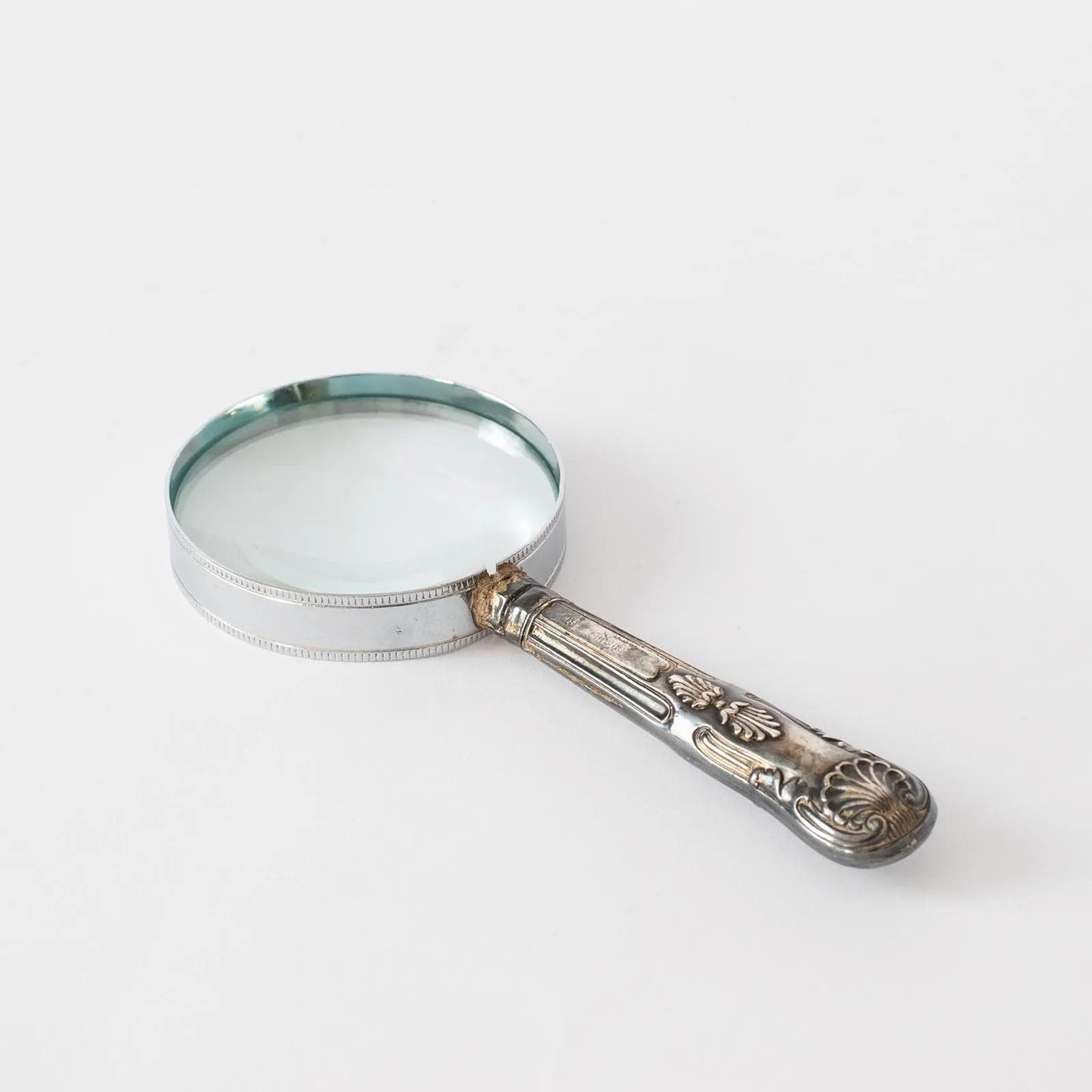 Lupa, szkło przezroczyste, srebro szare, Wielka Brytania, początek XX w. - 161605