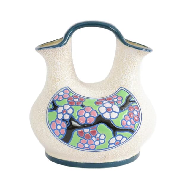 Wazon Amphora, ivory, ceramika, Czechosłowacja, lata 20. - WYMIARY