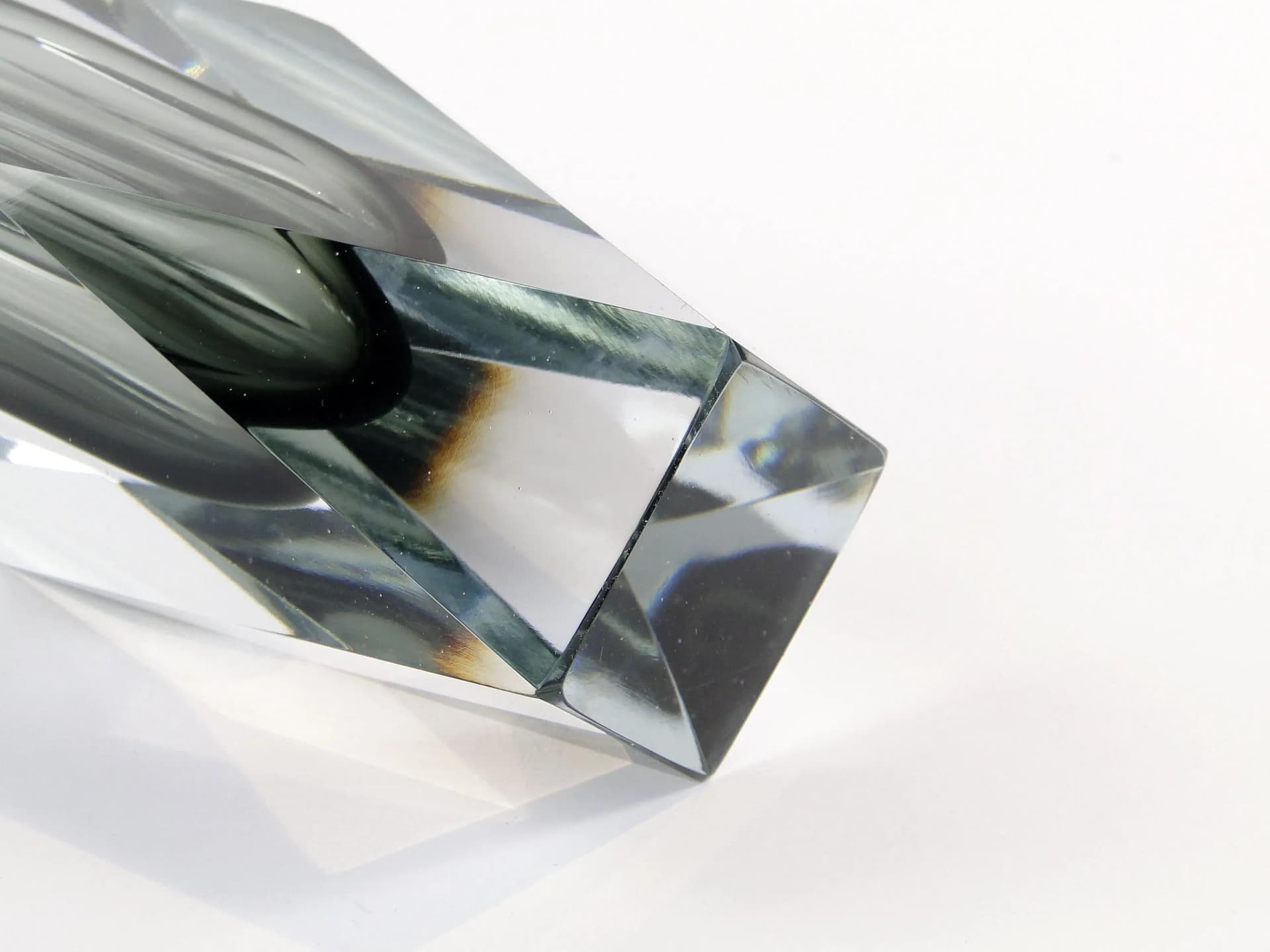 Wazon kryształowy, szary, Niemcy, lata 50. - 10478