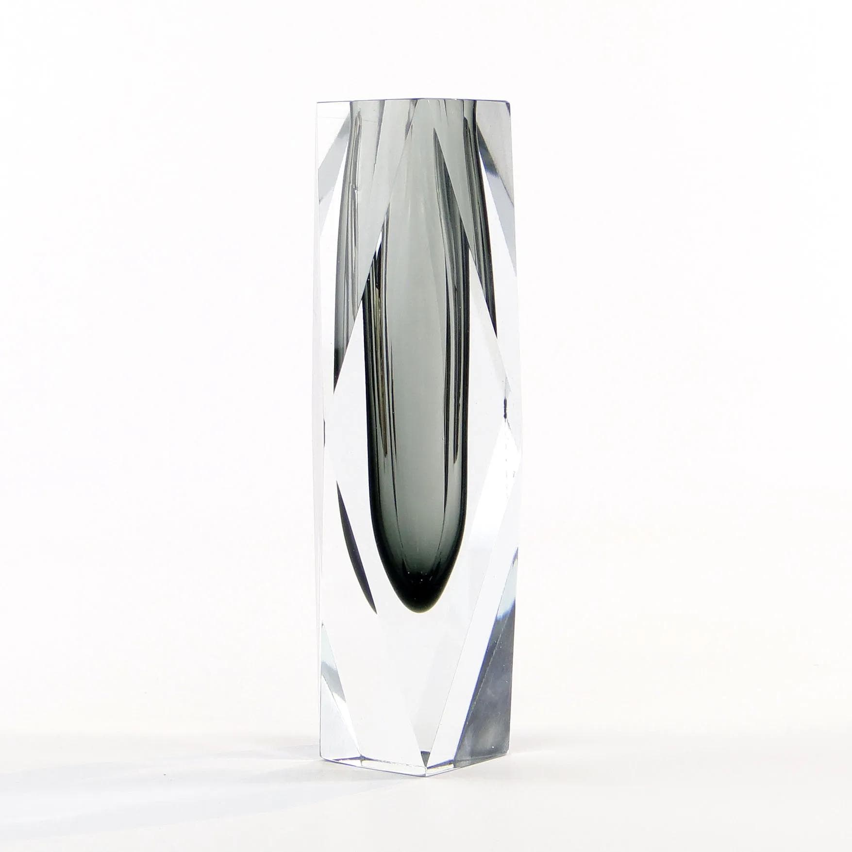 Wazon kryształowy, szary, Niemcy, lata 50. - 10474