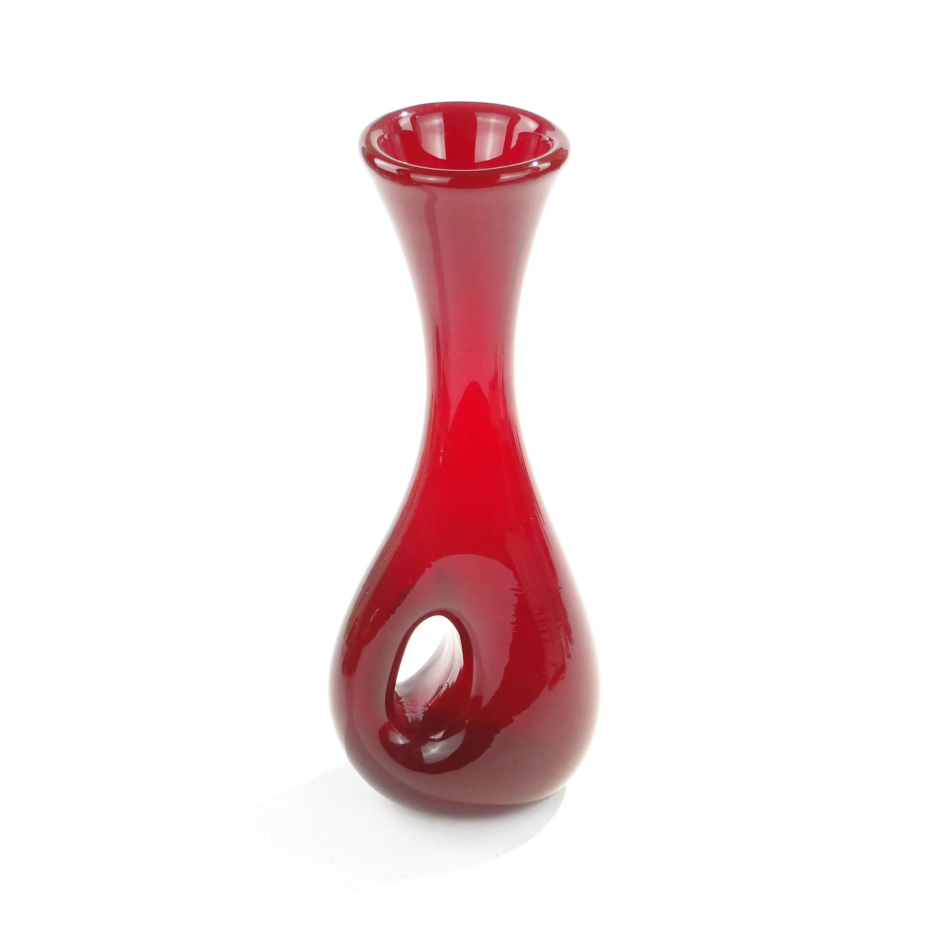 Wazon New Look, szkło czerwony, Huta Wołomin, Polska, lata 70. - 163350