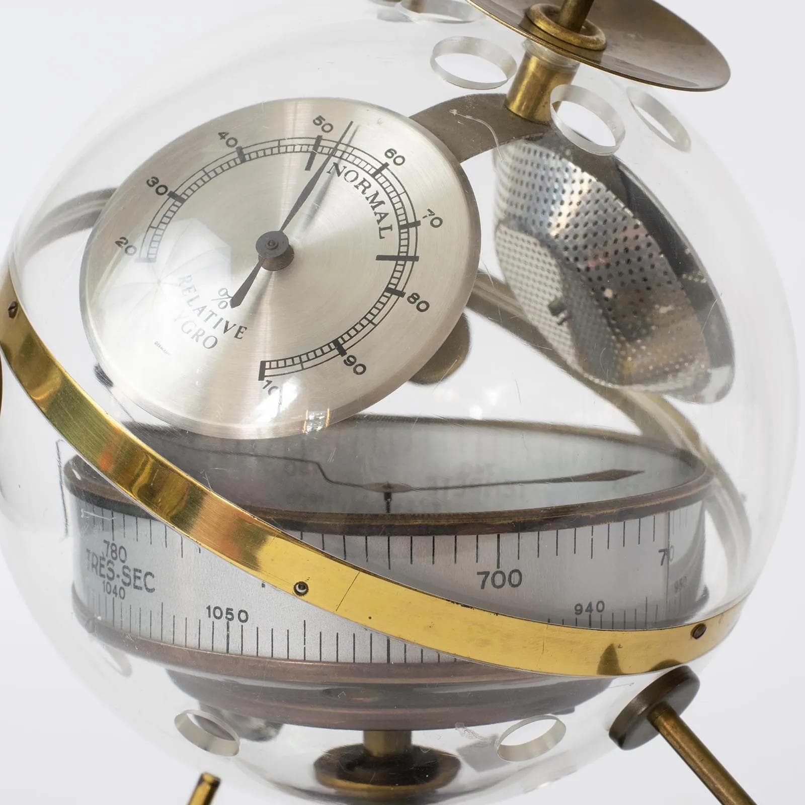 Weather station Sputnik, black, yellow, transparent, metal, plastic, Germany, 1980s. - 161567