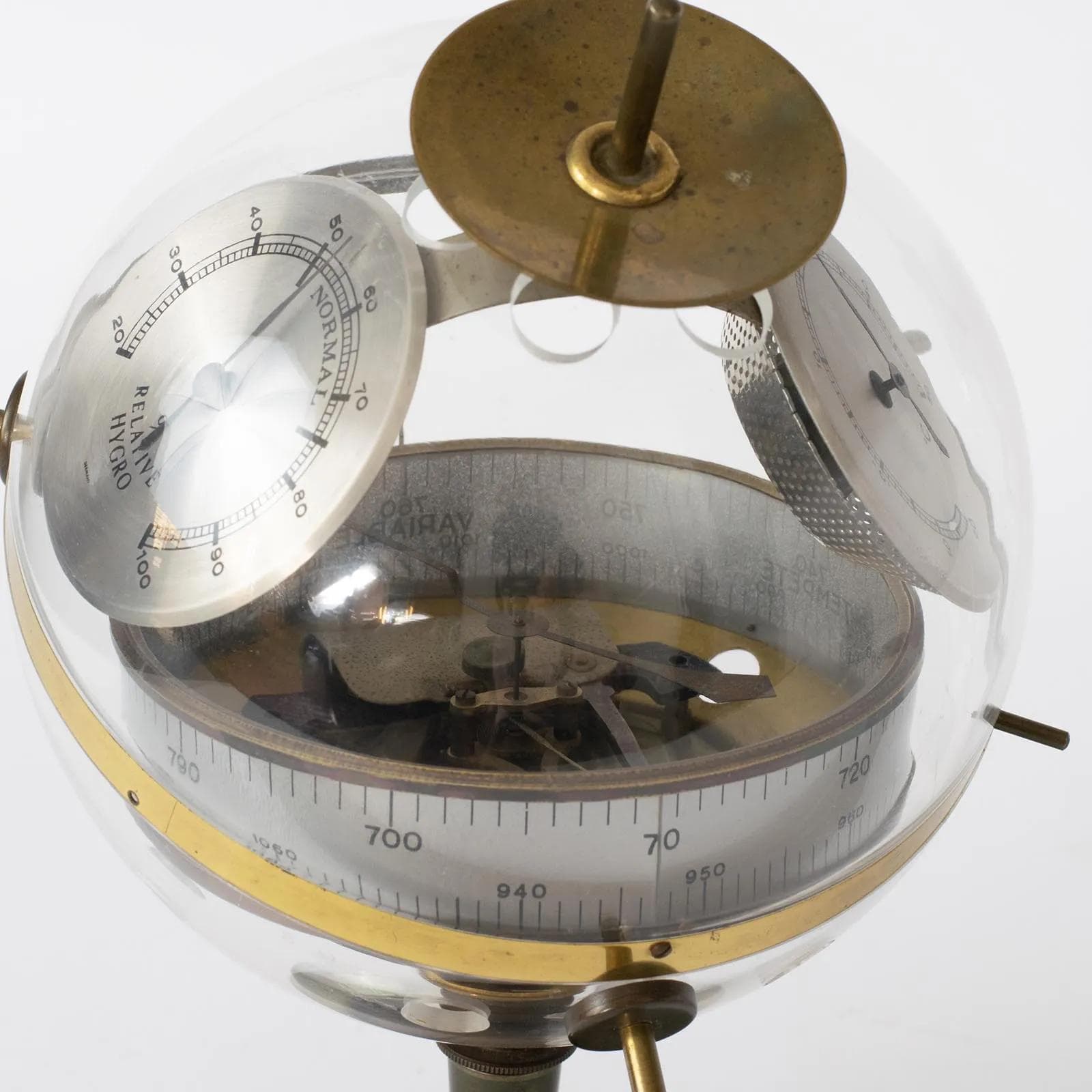 Weather station Sputnik, black, yellow, transparent, metal, plastic, Germany, 1980s. - 161566