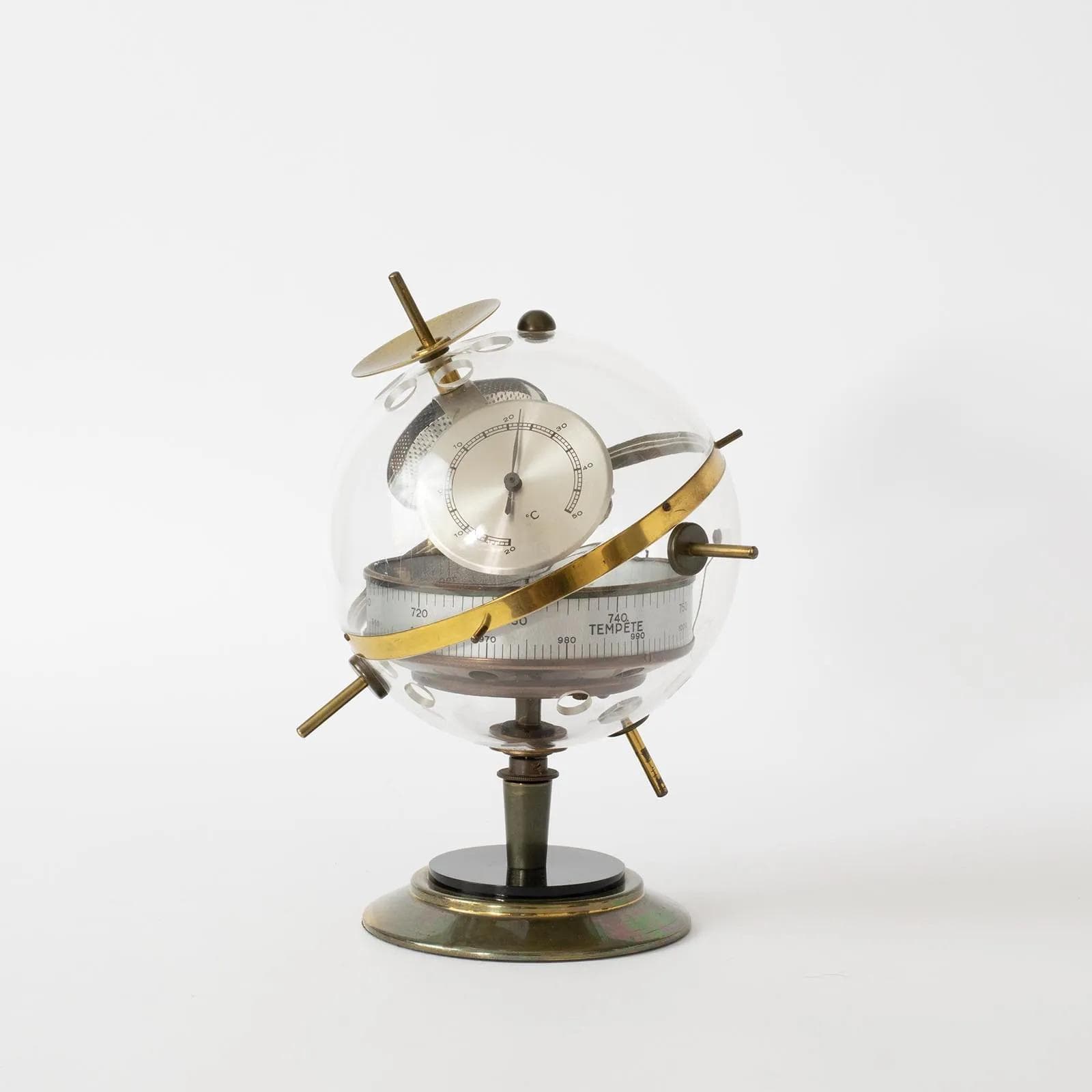 Weather station Sputnik, black, yellow, transparent, metal, plastic, Germany, 1980s. - 161563