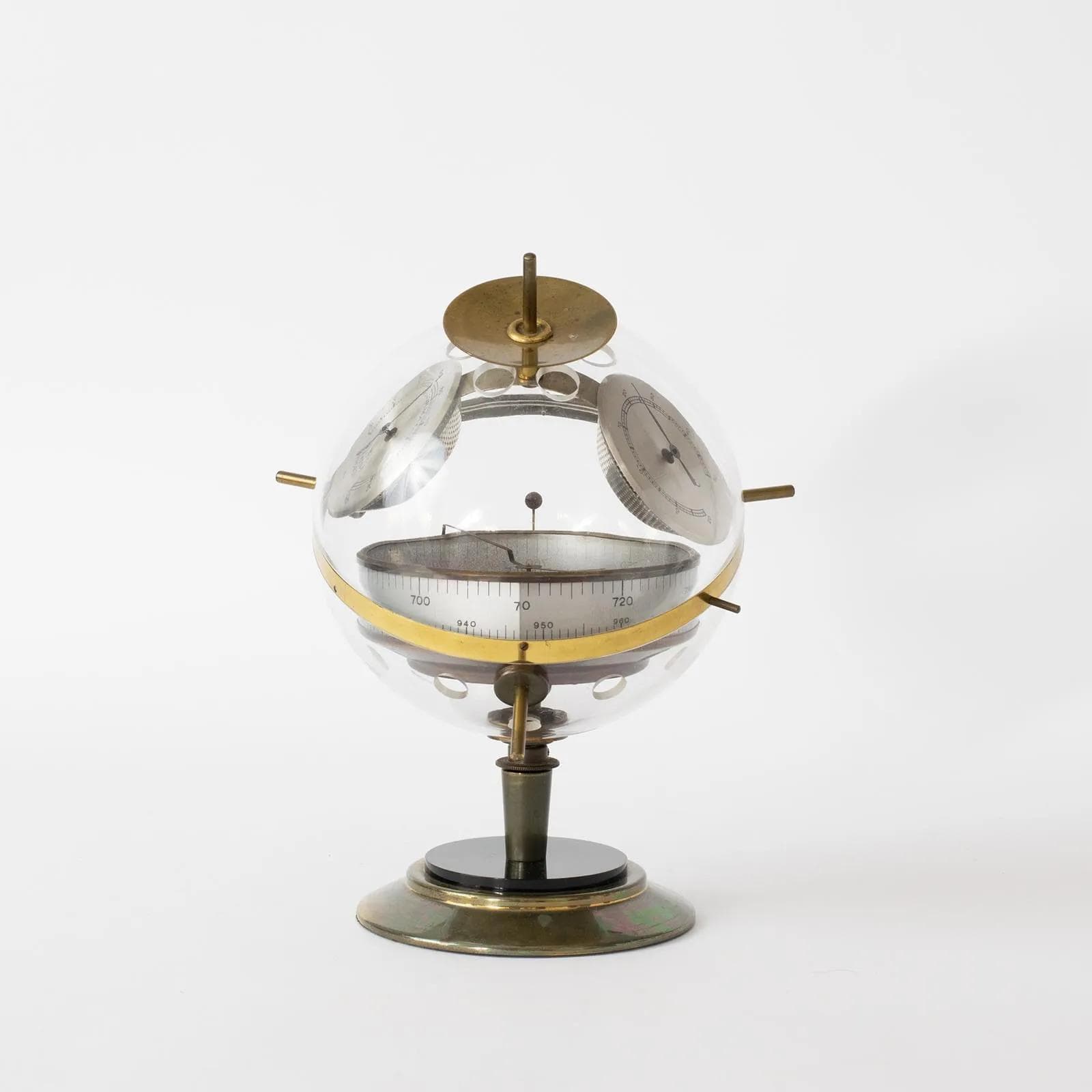 Weather station Sputnik, black, yellow, transparent, metal, plastic, Germany, 1980s. - 161562