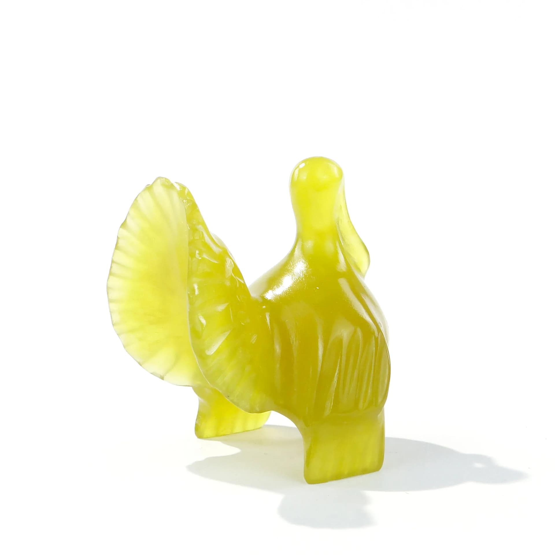 Figurka indyka, jadeit zielony, Chiny, lata 50. - 163318