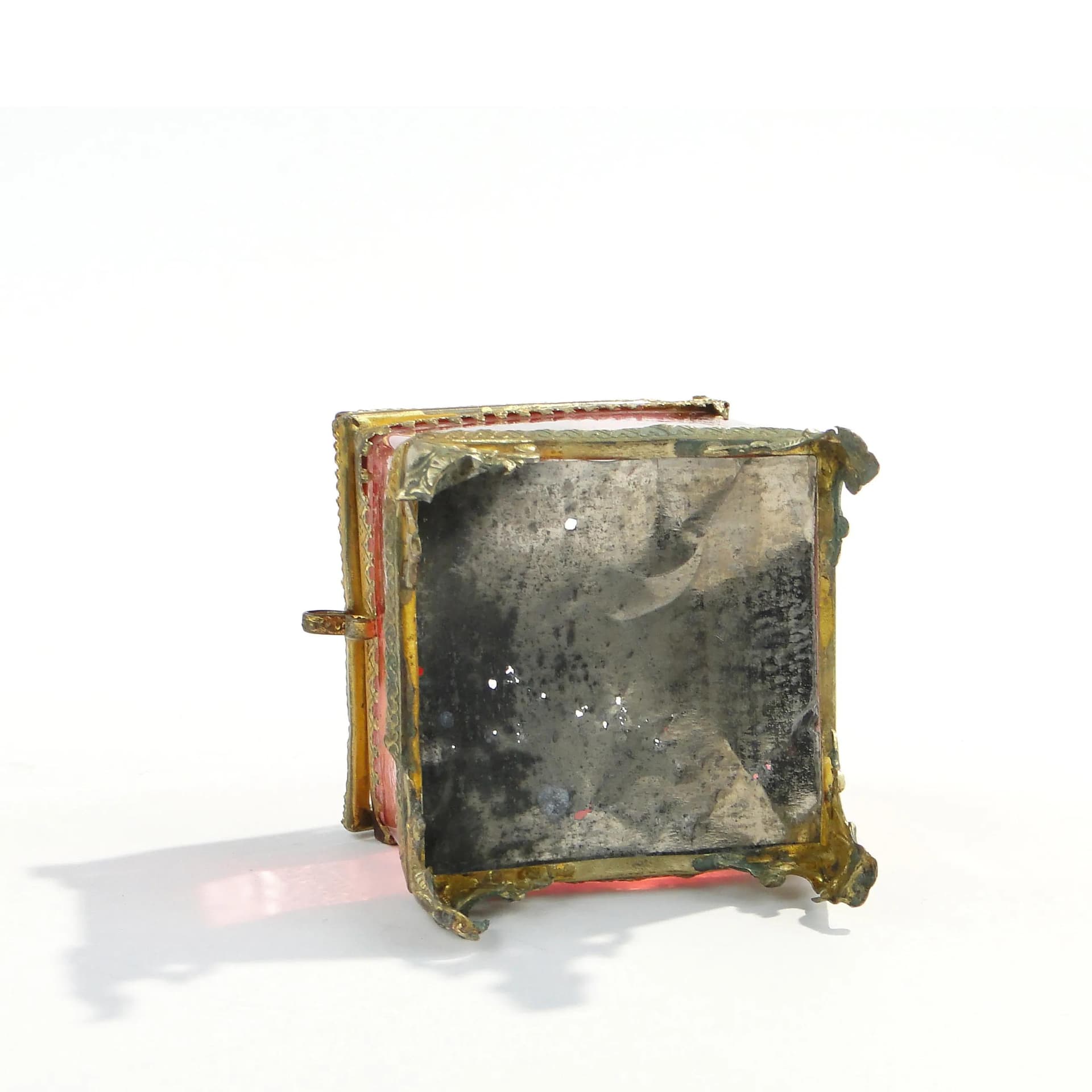 Jewelry box, pink crystal glass, Austria, 19th c. - 163295