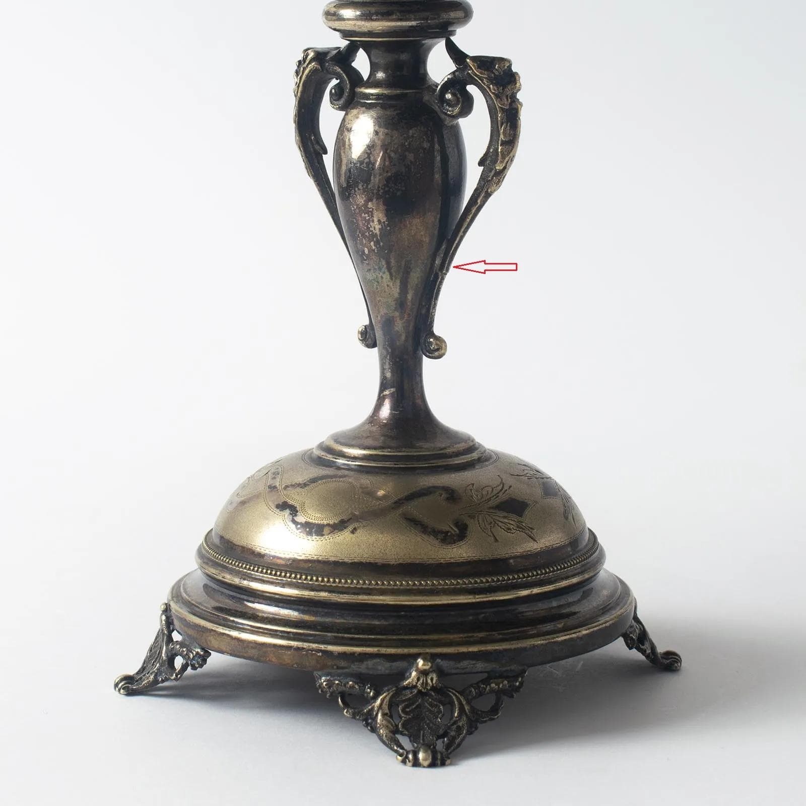 Patera neoklasycystyczna, srebrna, metal, Szwecja, początek XX w. - 161522