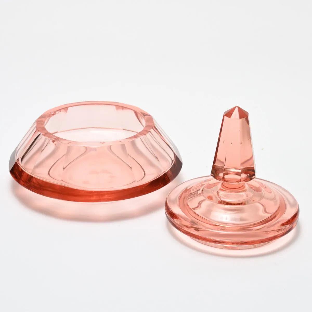 Box Art Deco, pink crystal, Czechoslovakia, 1930s. - 161502