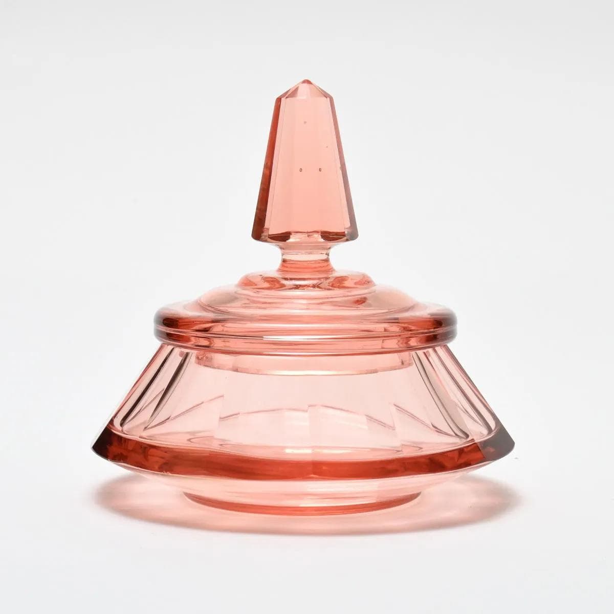 Box Art Deco, pink crystal, Czechoslovakia, 1930s. - 161505