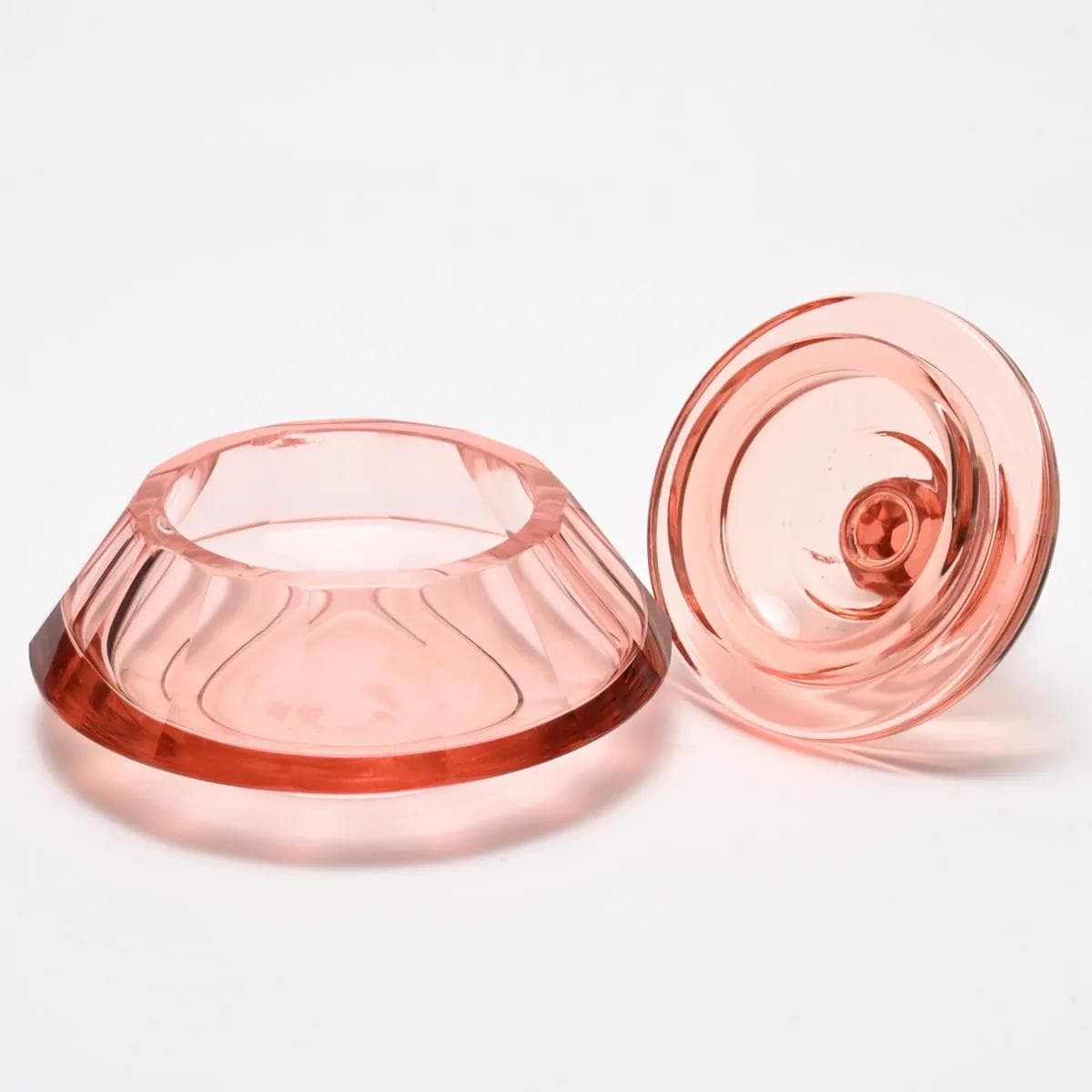 Box Art Deco, pink crystal, Czechoslovakia, 1930s. - 161503