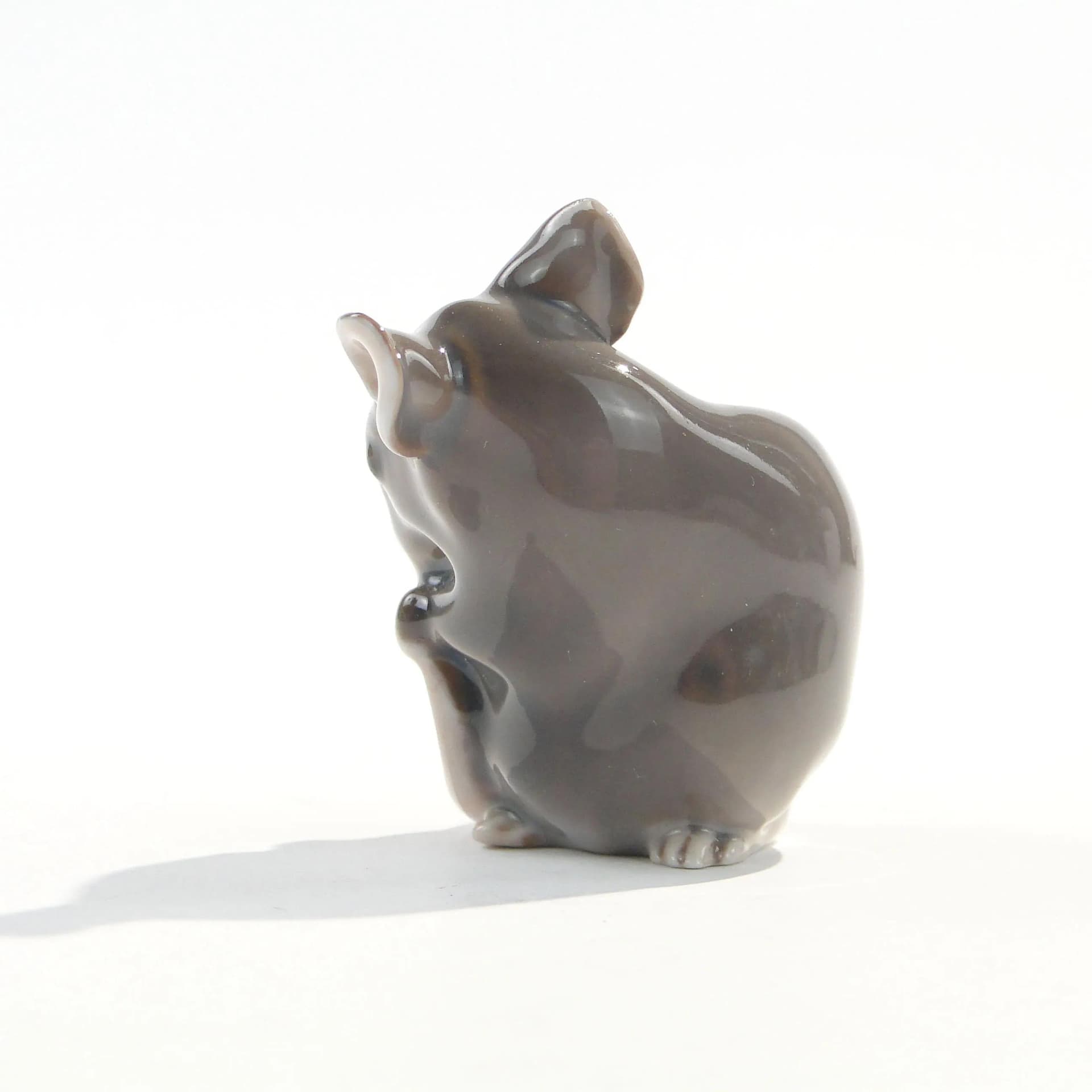 Mouse figurine, model 3180, grey silver porcelain, Royal Copenhagen, Denmark, 1960s. - 163279