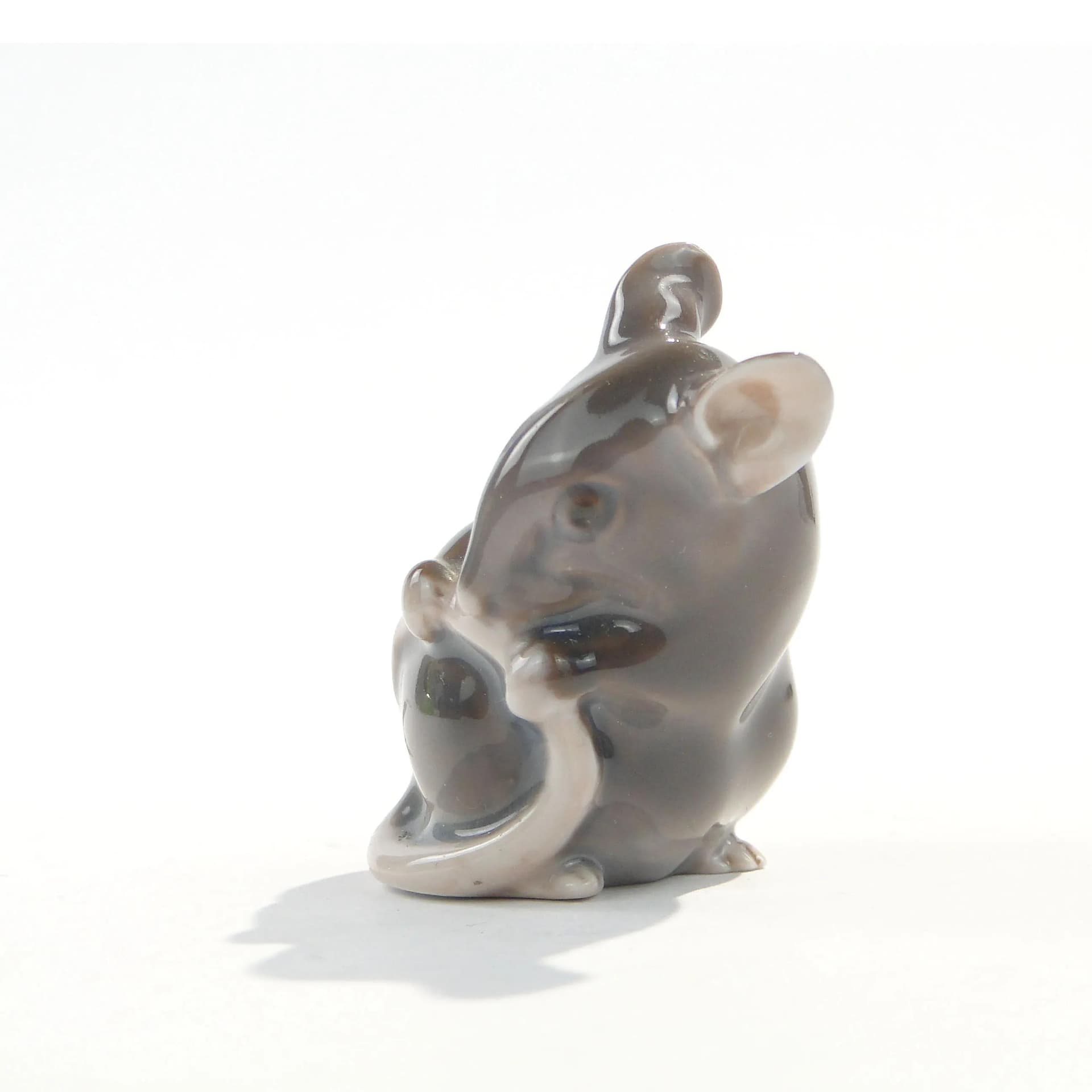 Mouse figurine, model 3180, grey silver porcelain, Royal Copenhagen, Denmark, 1960s. - 163278