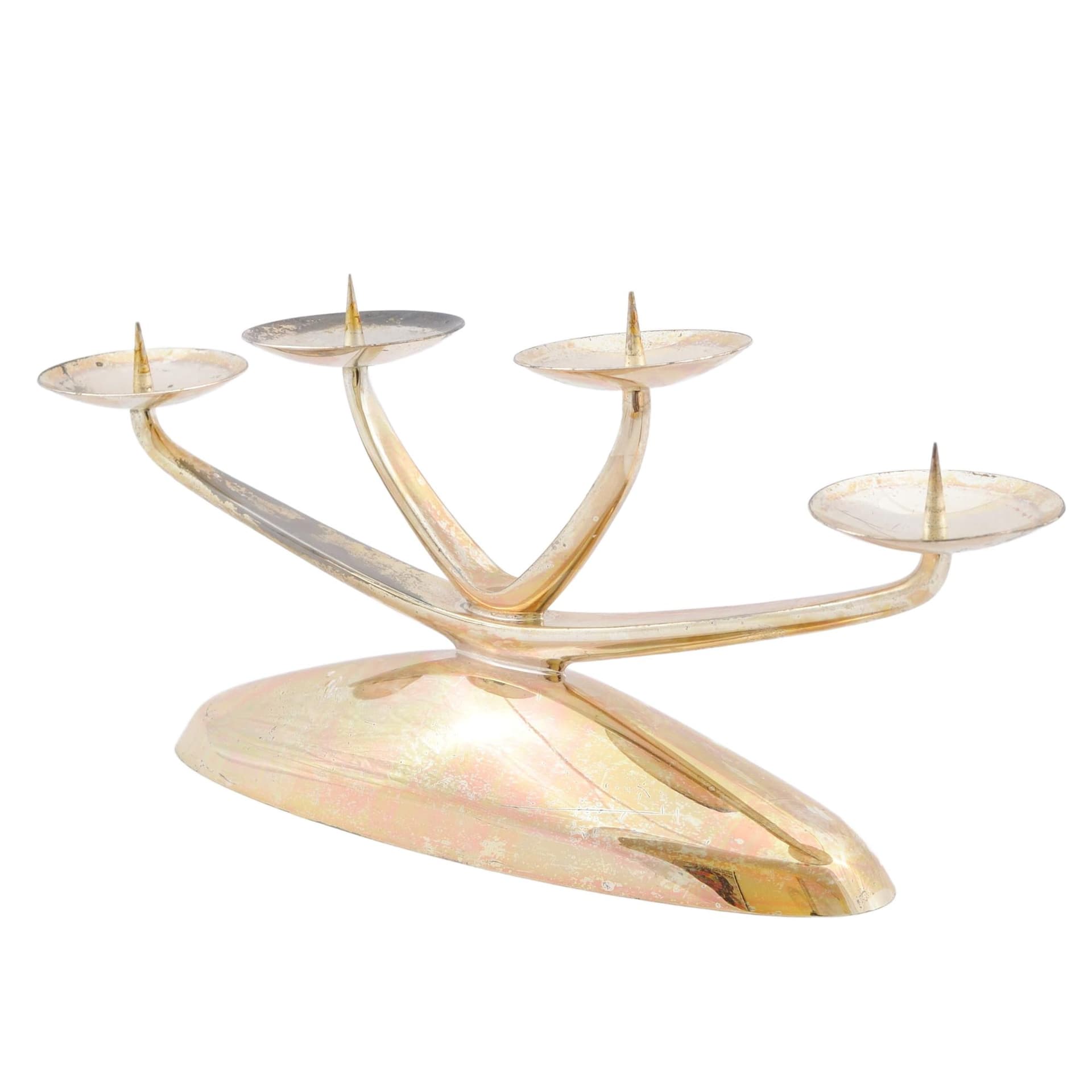 Candlestick Ikora, silver metal, WMF, Germany, 1950s.