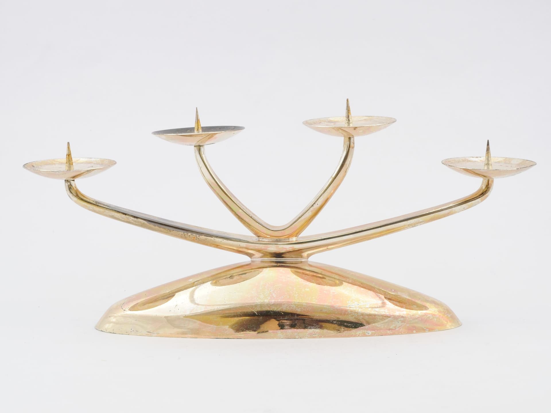 Candlestick Ikora, silver metal, WMF, Germany, 1950s. - 161489