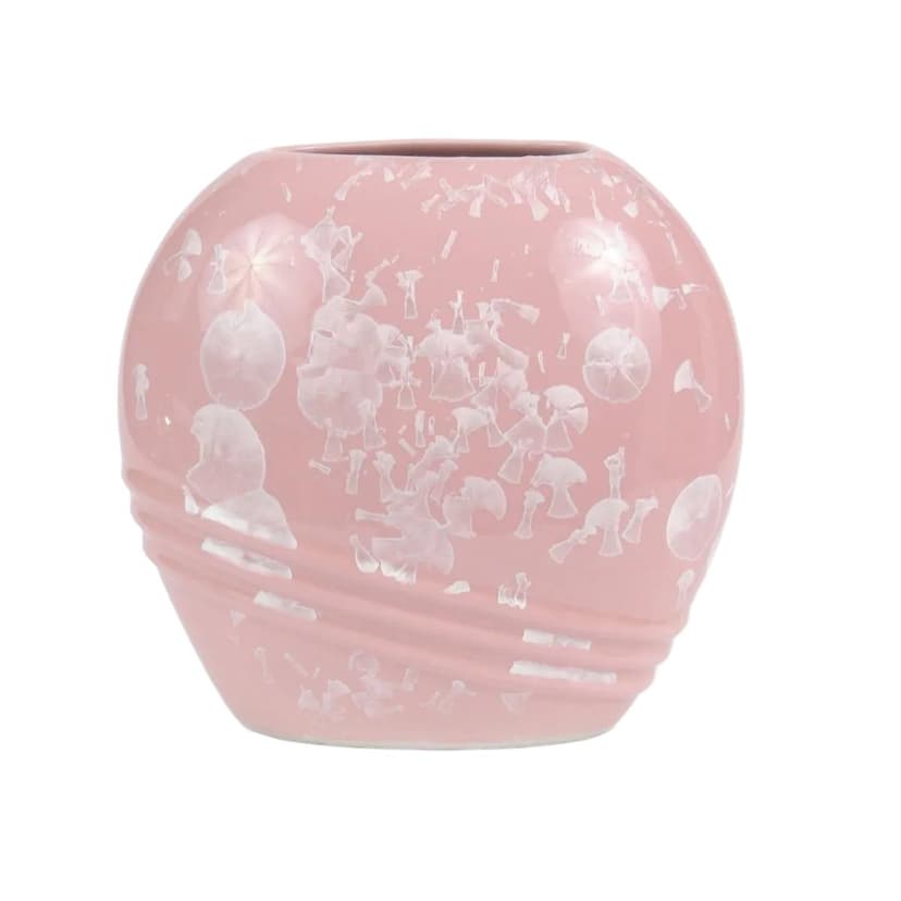 Wazon Shen Shou, biały różowy, porcelana, Chiny, lata 80.