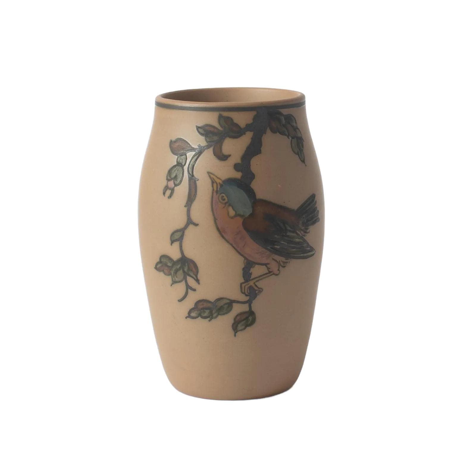 Vase, beige stoneware, Lauritz Hjorth, Denmark, 1930s.