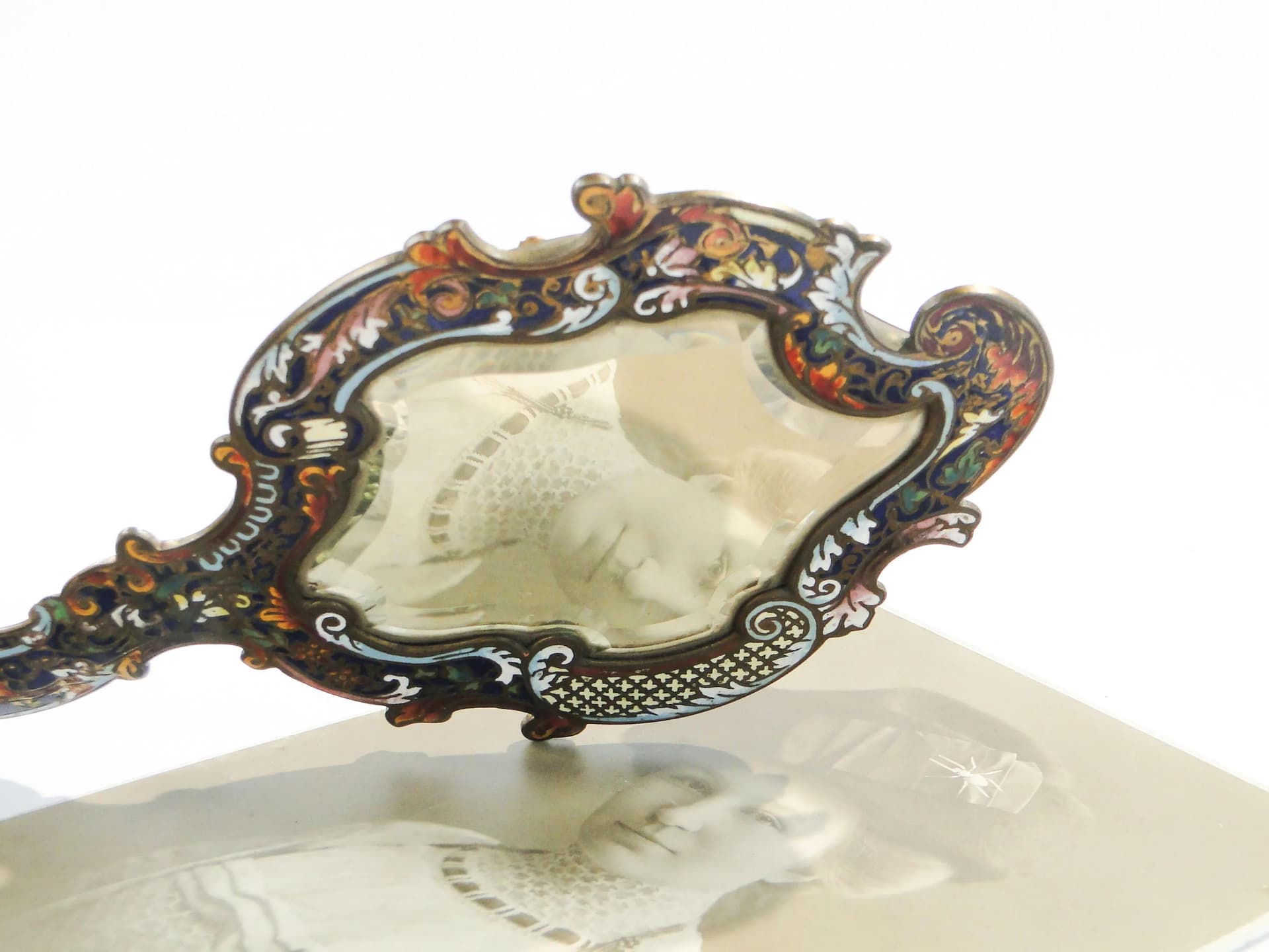 Mirror Rococo, multicolor, gilt bronze, enamel, crystal, France, 19th c. - 163259