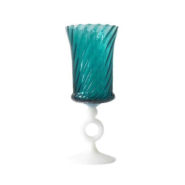 Vase Empoli, turquoise, glass, Italy, 1960s. - DIMENSION